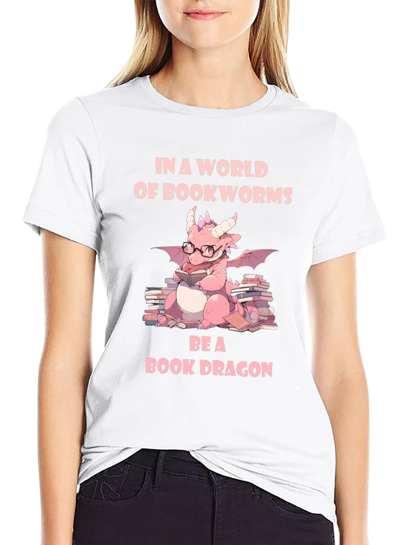 Book Dragon Graphic Tee - Bookworm Shirt