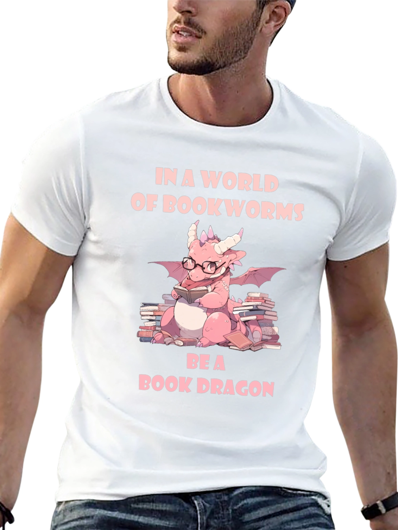 Book Dragon Graphic Tee - Bookworm Shirt