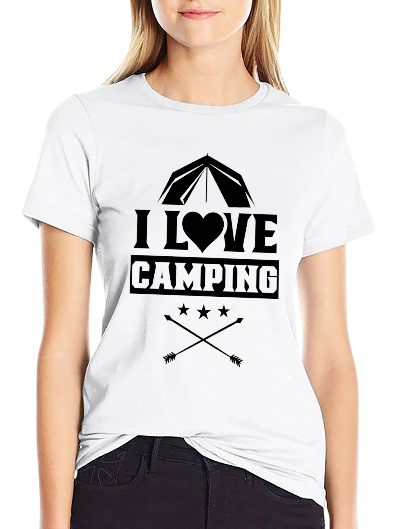 I Love Camping Graphic Tee - Black