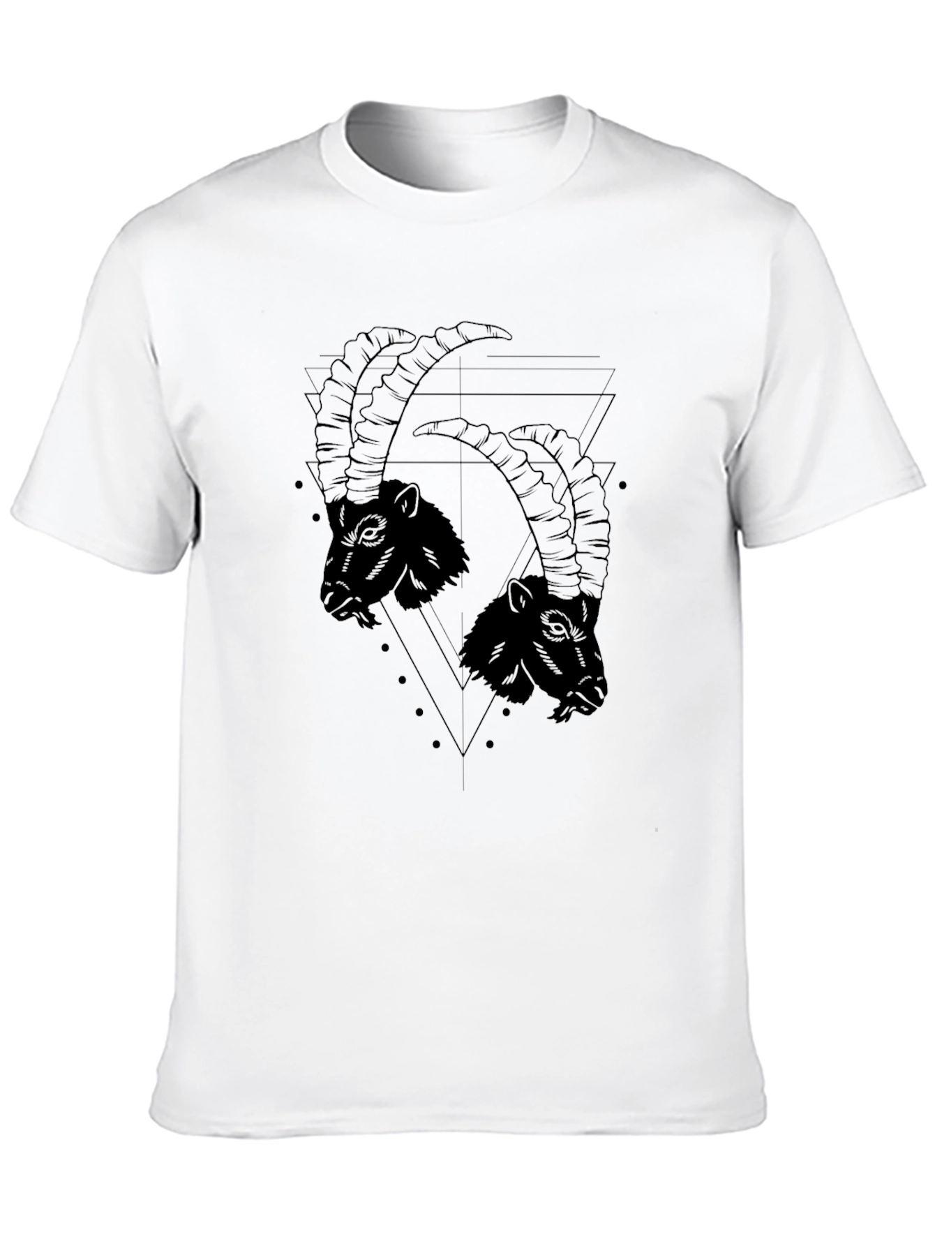 Graphic Tee - Two Goats Design Black T-Shirt