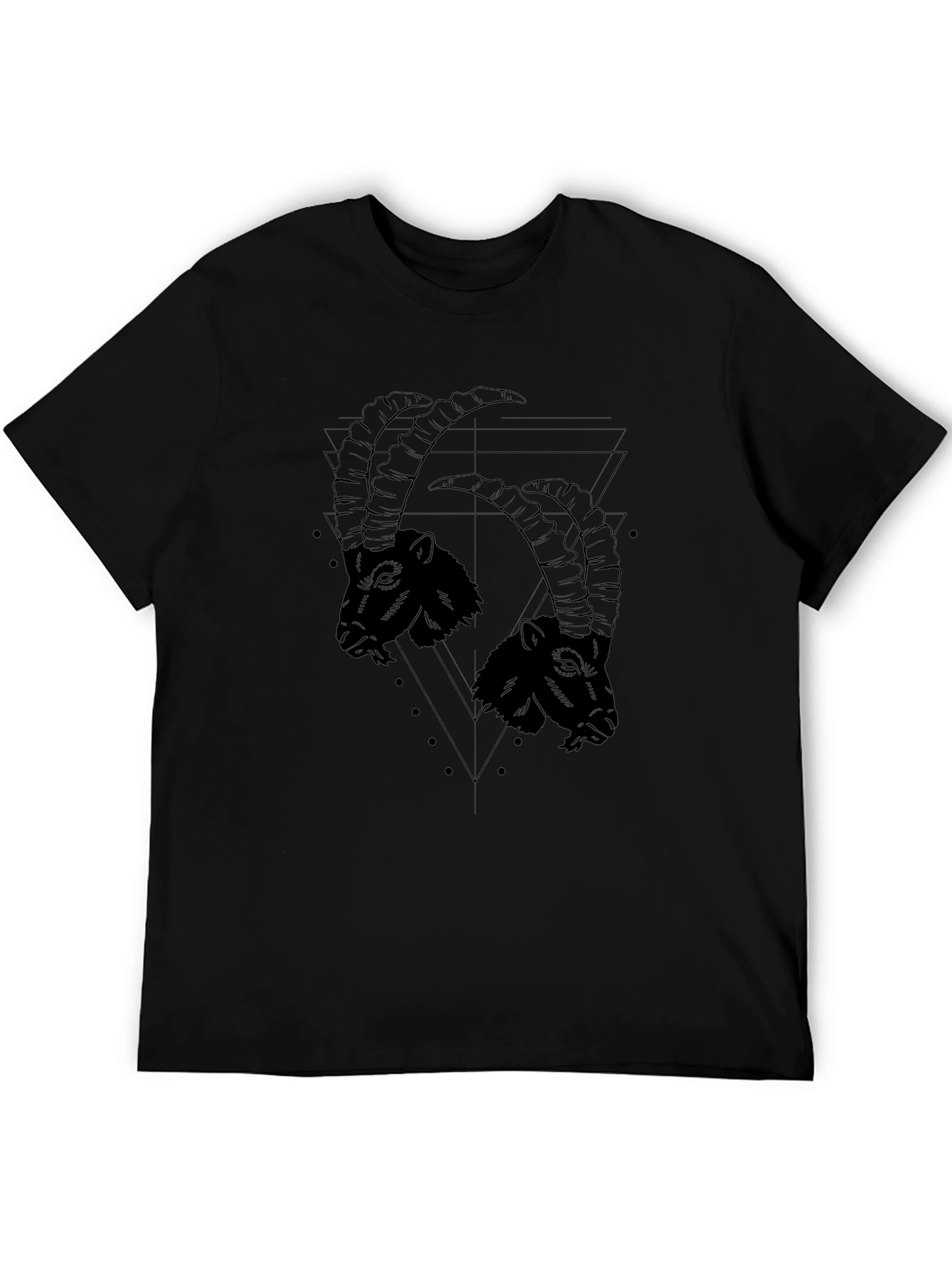 Graphic Tee - Two Goats Design Black T-Shirt