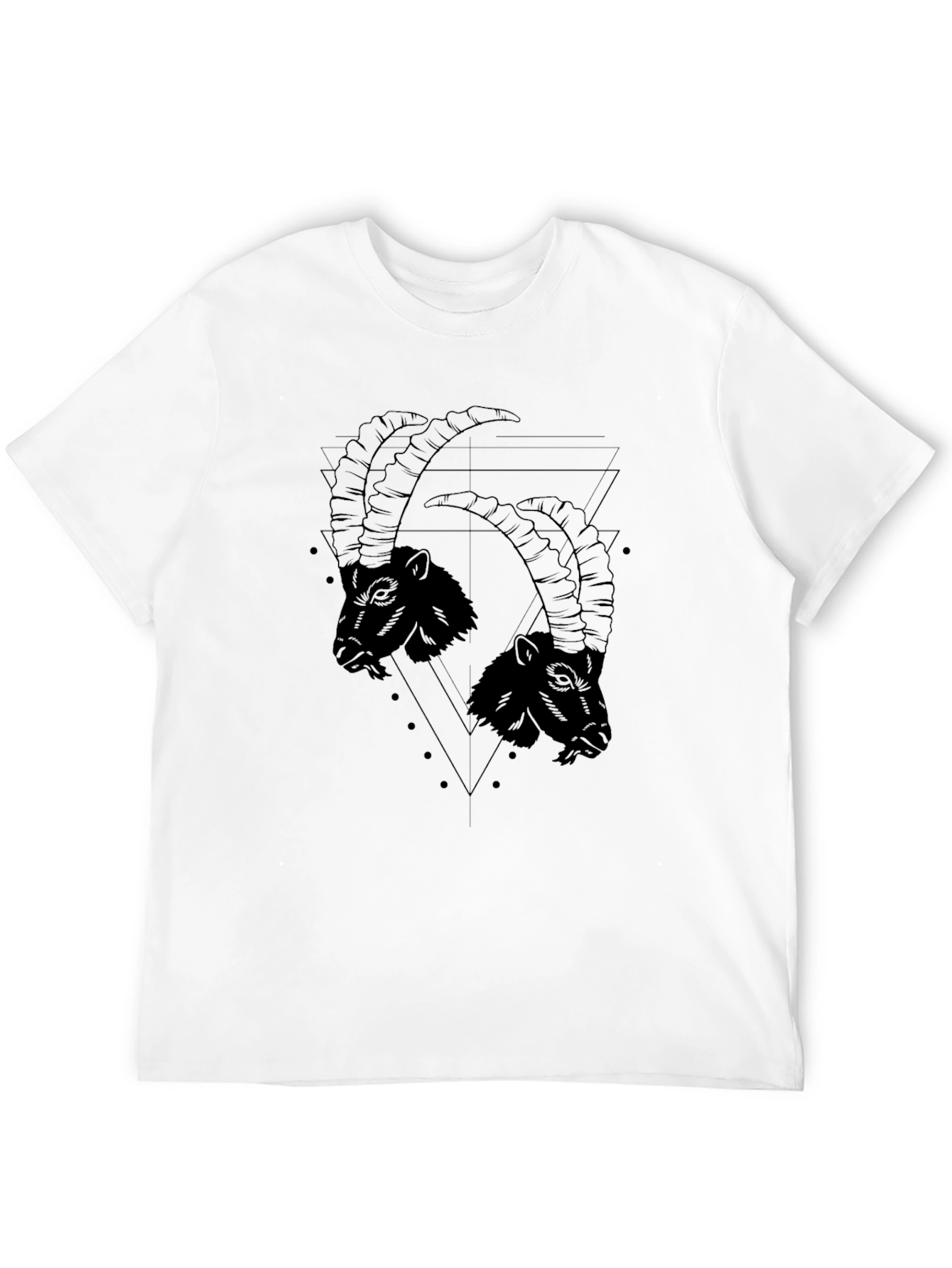 Graphic Tee - Two Goats Design Black T-Shirt