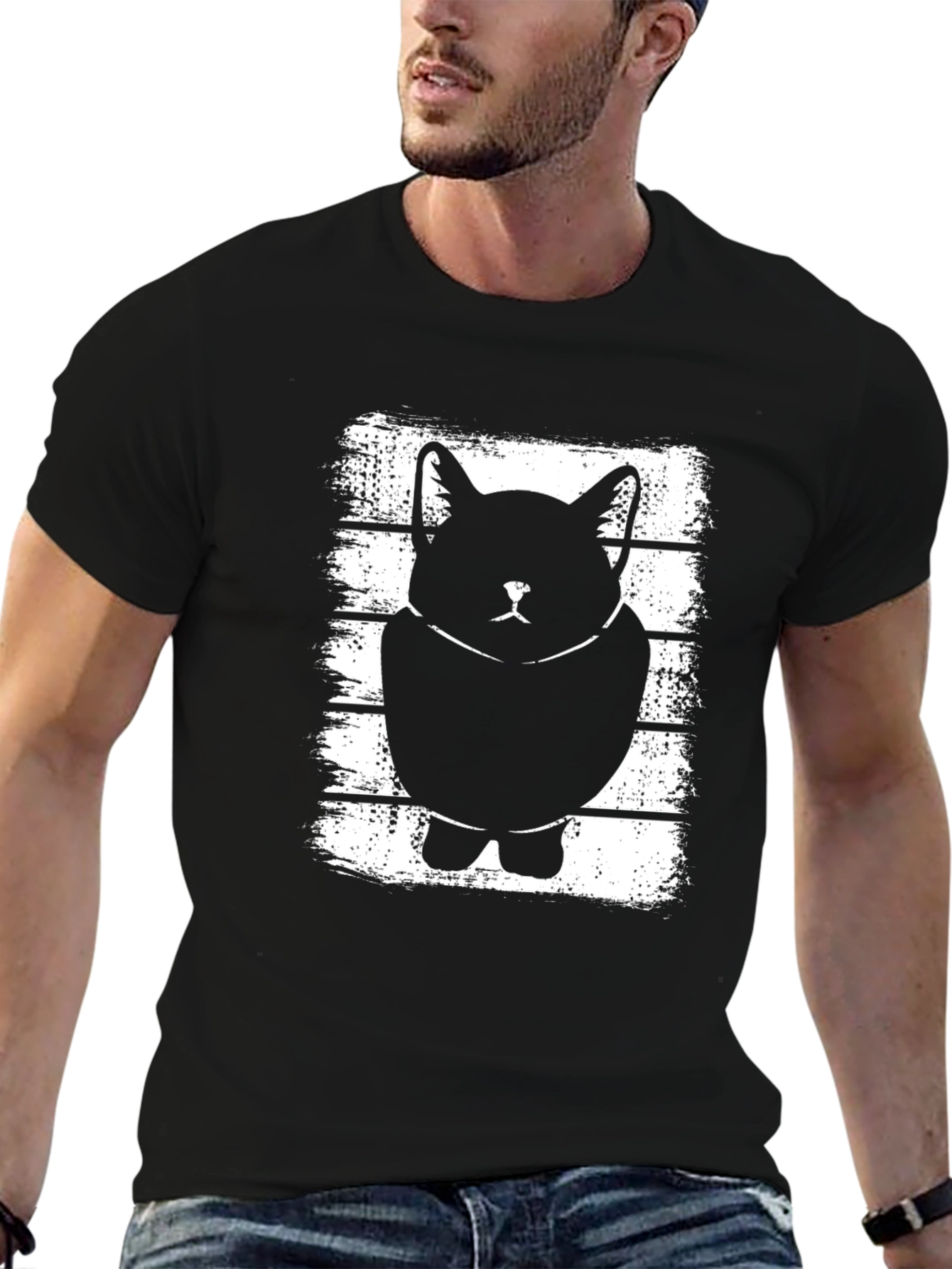 Cool Cat Graphic T-Shirt - Stylish Black Tee