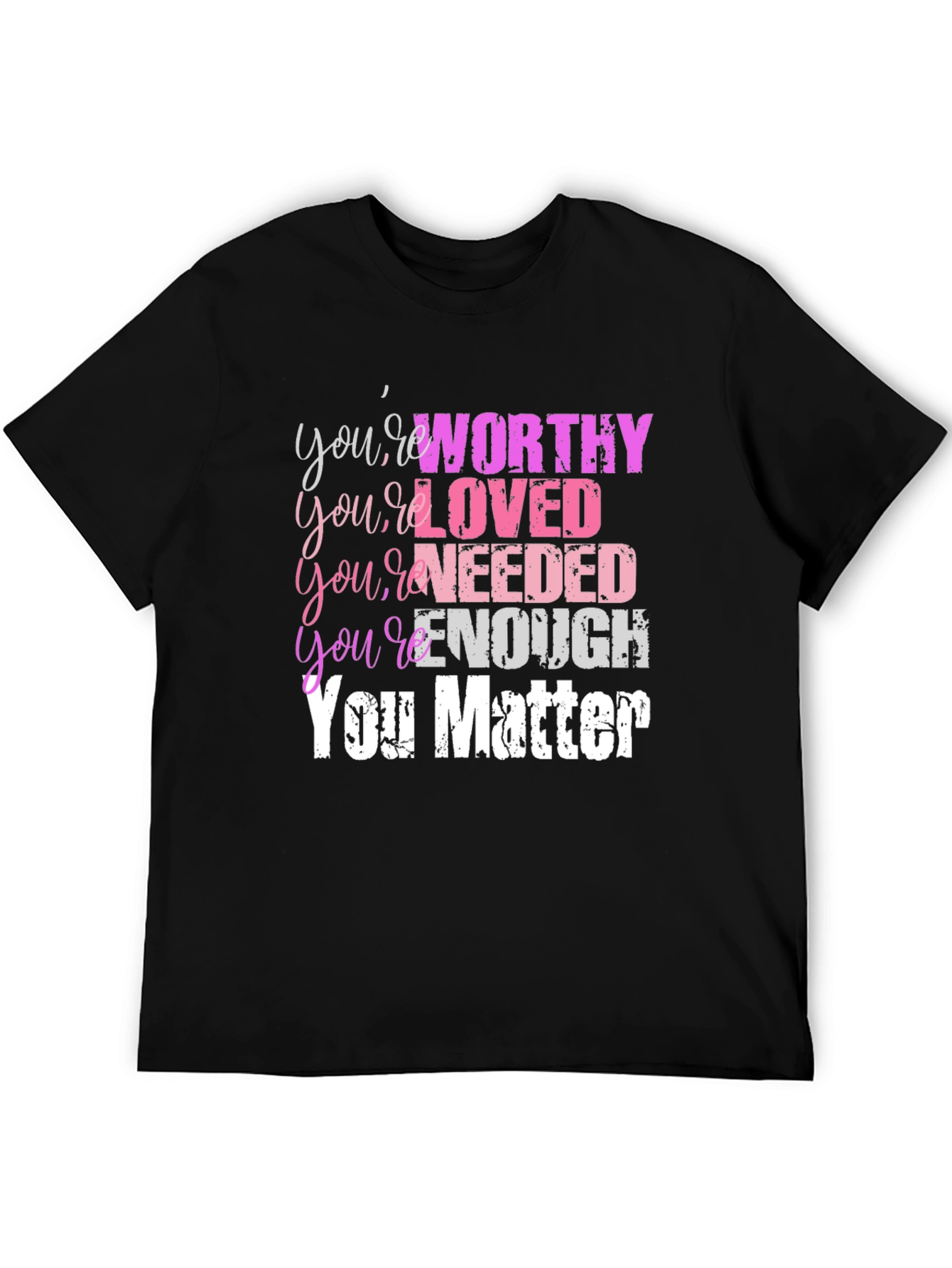 Inspirational You Matter Graphic Tee - Black