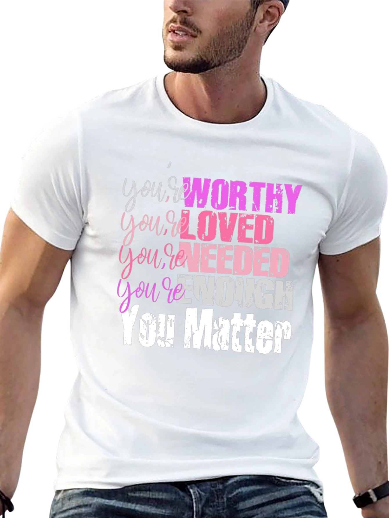 Inspirational You Matter Graphic Tee - Black