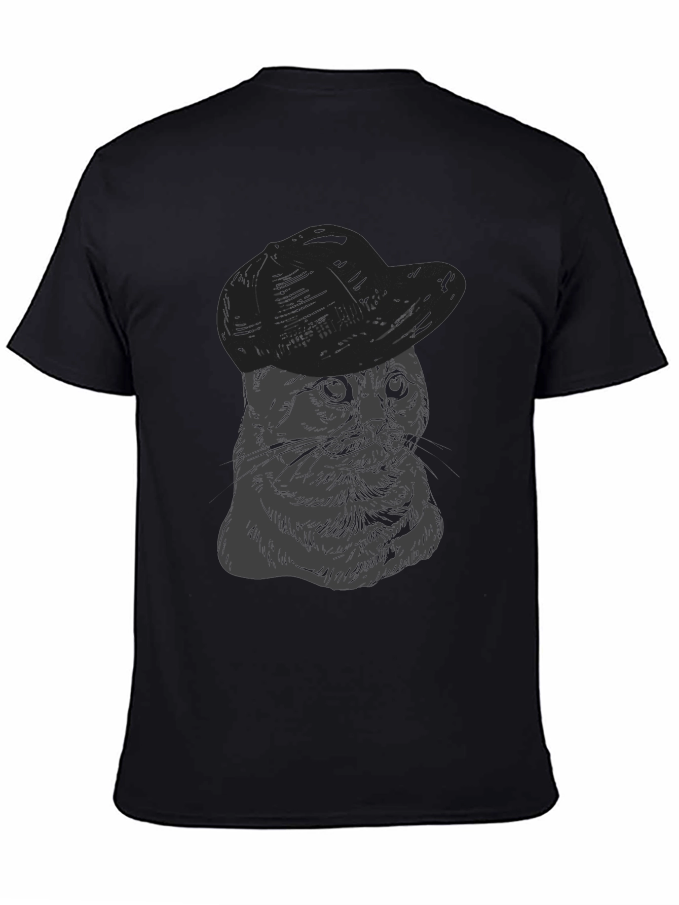 Cat in Hat Graphic Tee - Unisex Cotton T-Shirt