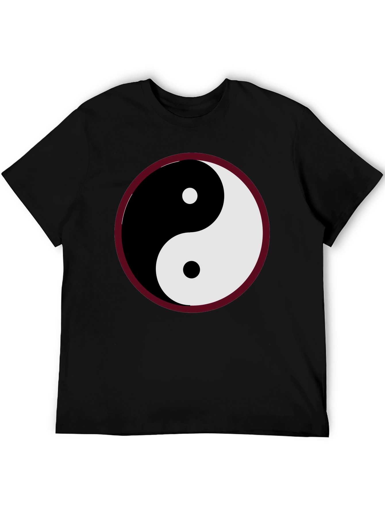 Yin Yang Symbol Graphic Tee - Black Cotton Blend