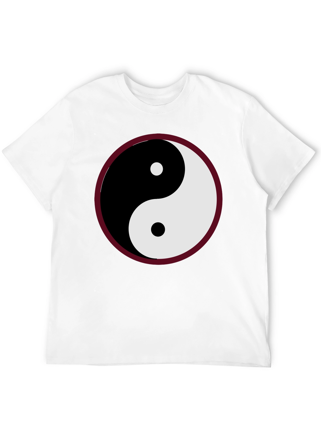 Yin Yang Symbol Graphic Tee - Black Cotton Blend