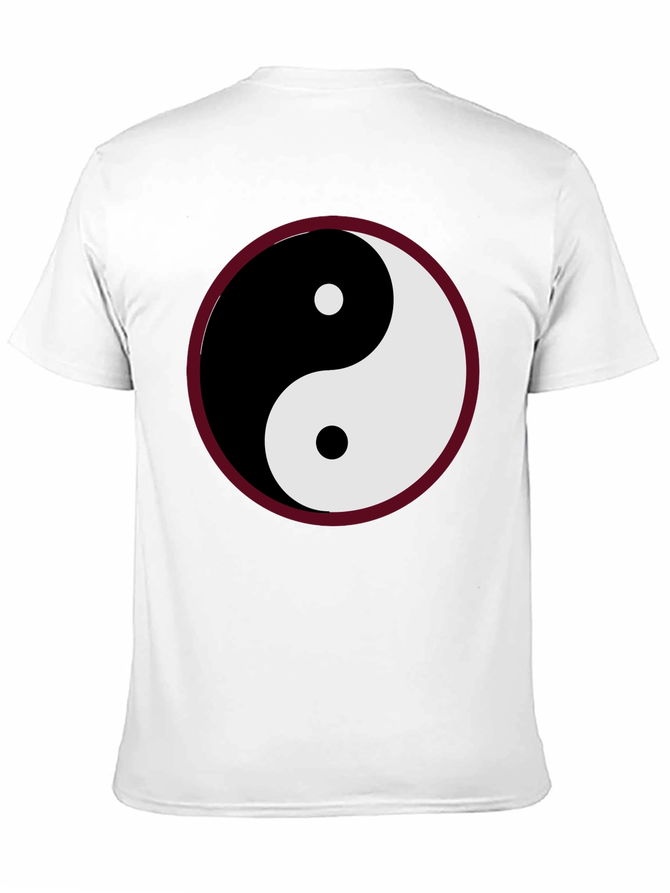 Yin Yang Symbol Graphic Tee - Black Cotton Blend