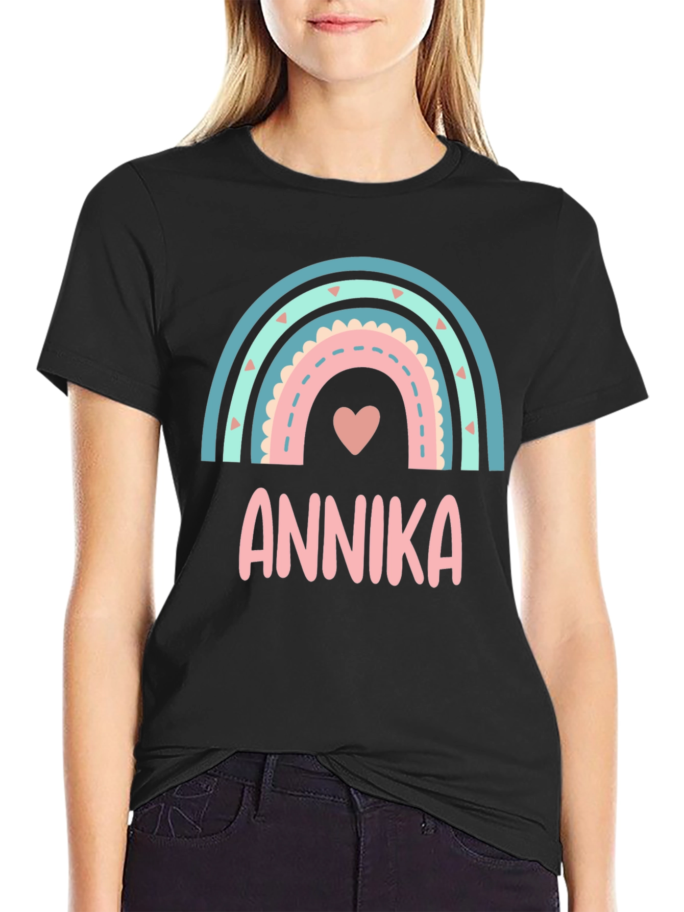 Annika Rainbow Personalized Kids T-Shirt
