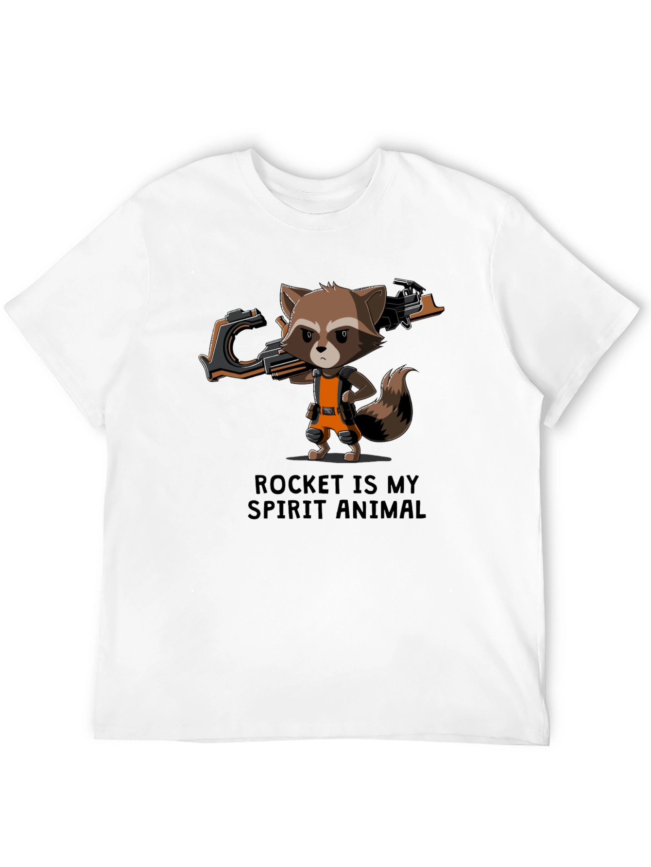 Rocket Raccoon Spirit Animal Black T-Shirt