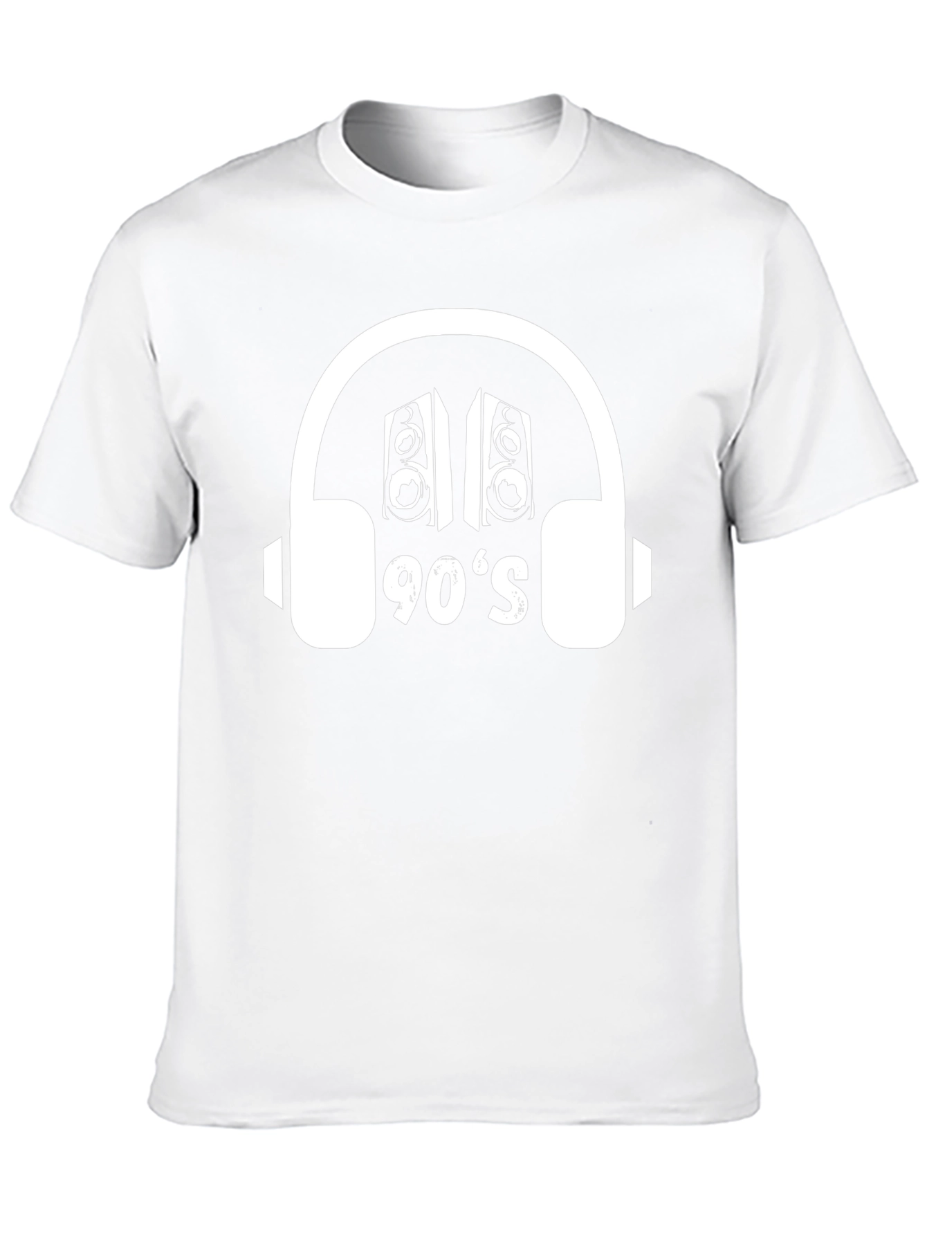 90s Music T-Shirt - Retro Headphone Speaker Design