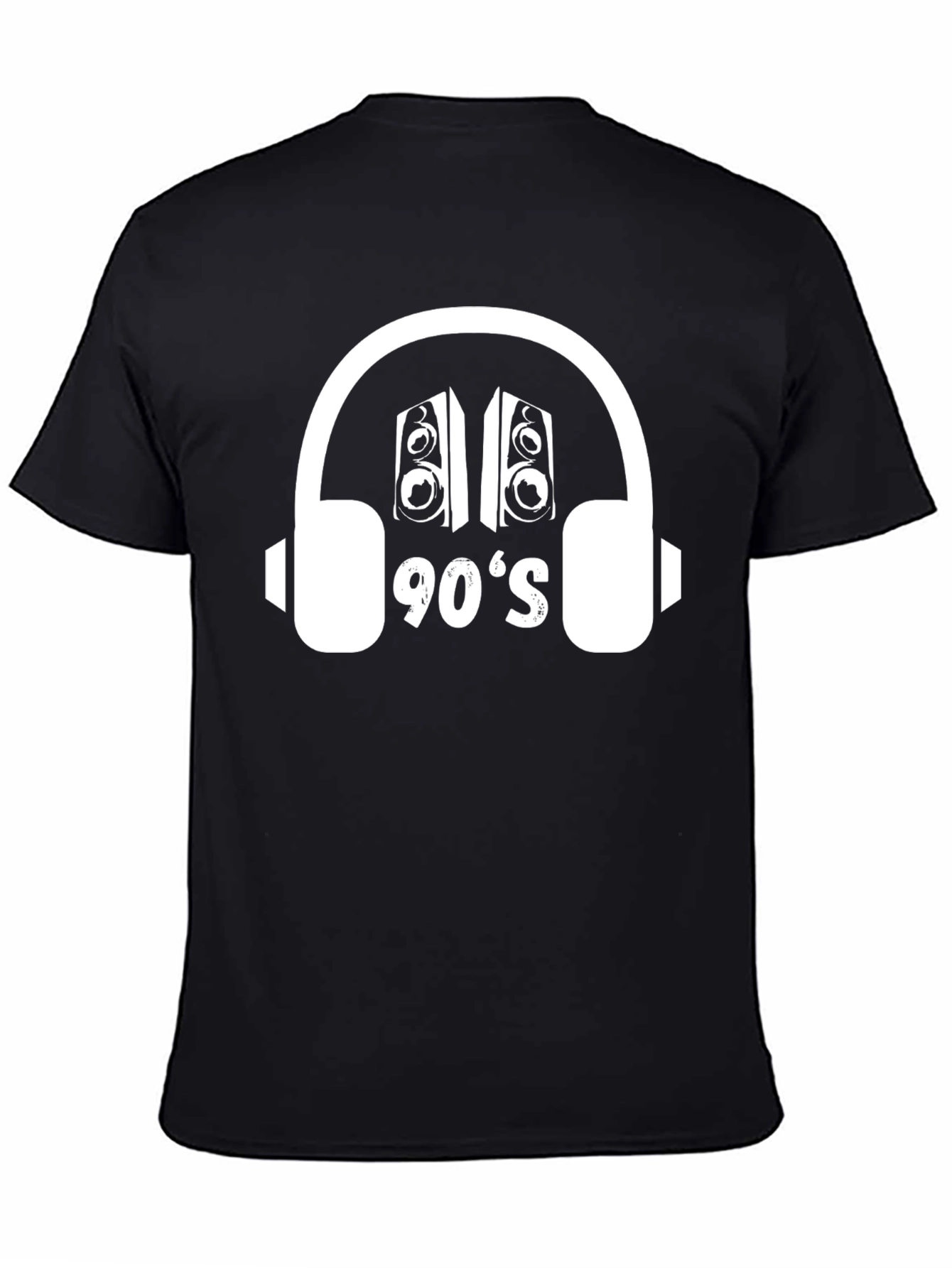 90s Music T-Shirt - Retro Headphone Speaker Design