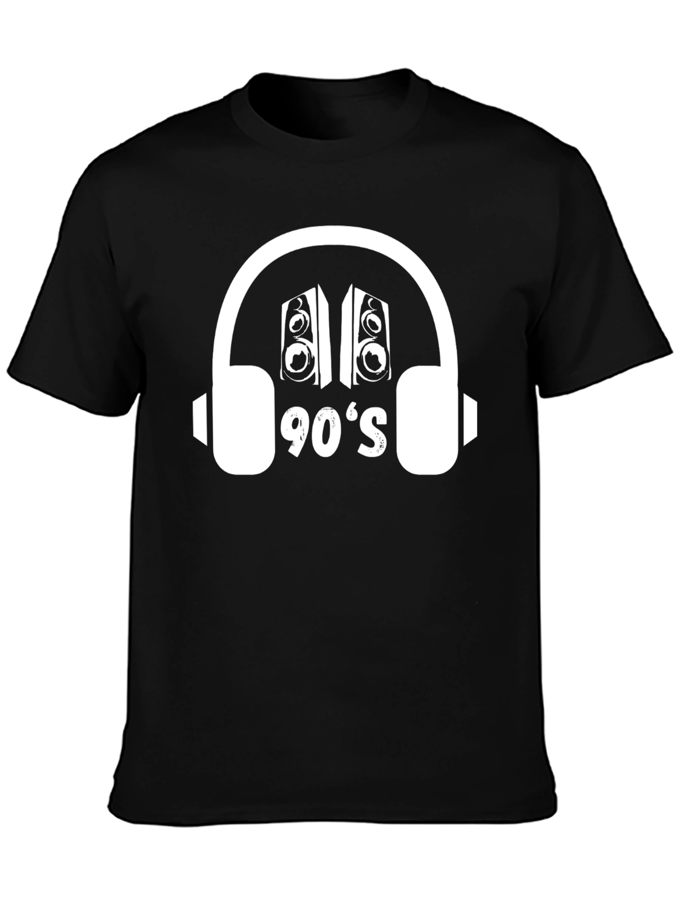 90s Music T-Shirt - Retro Headphone Speaker Design