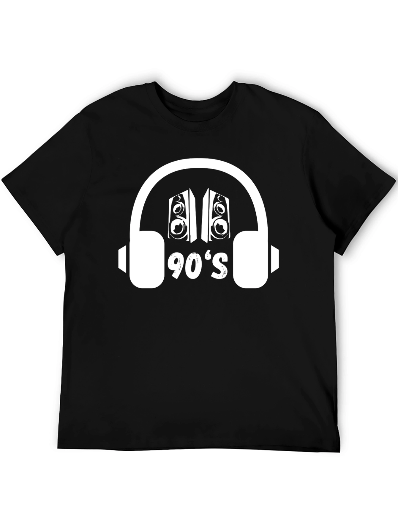 90s Music T-Shirt - Retro Headphone Speaker Design