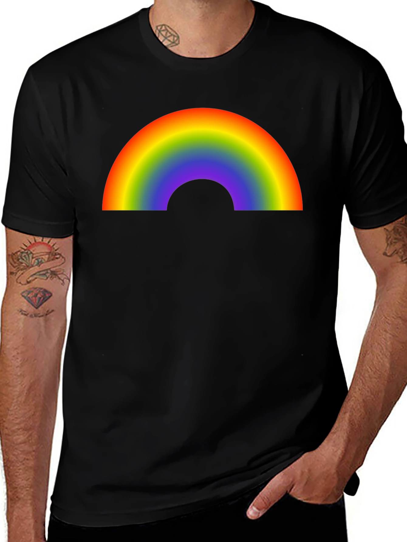 Rainbow Graphic Black T-Shirt
