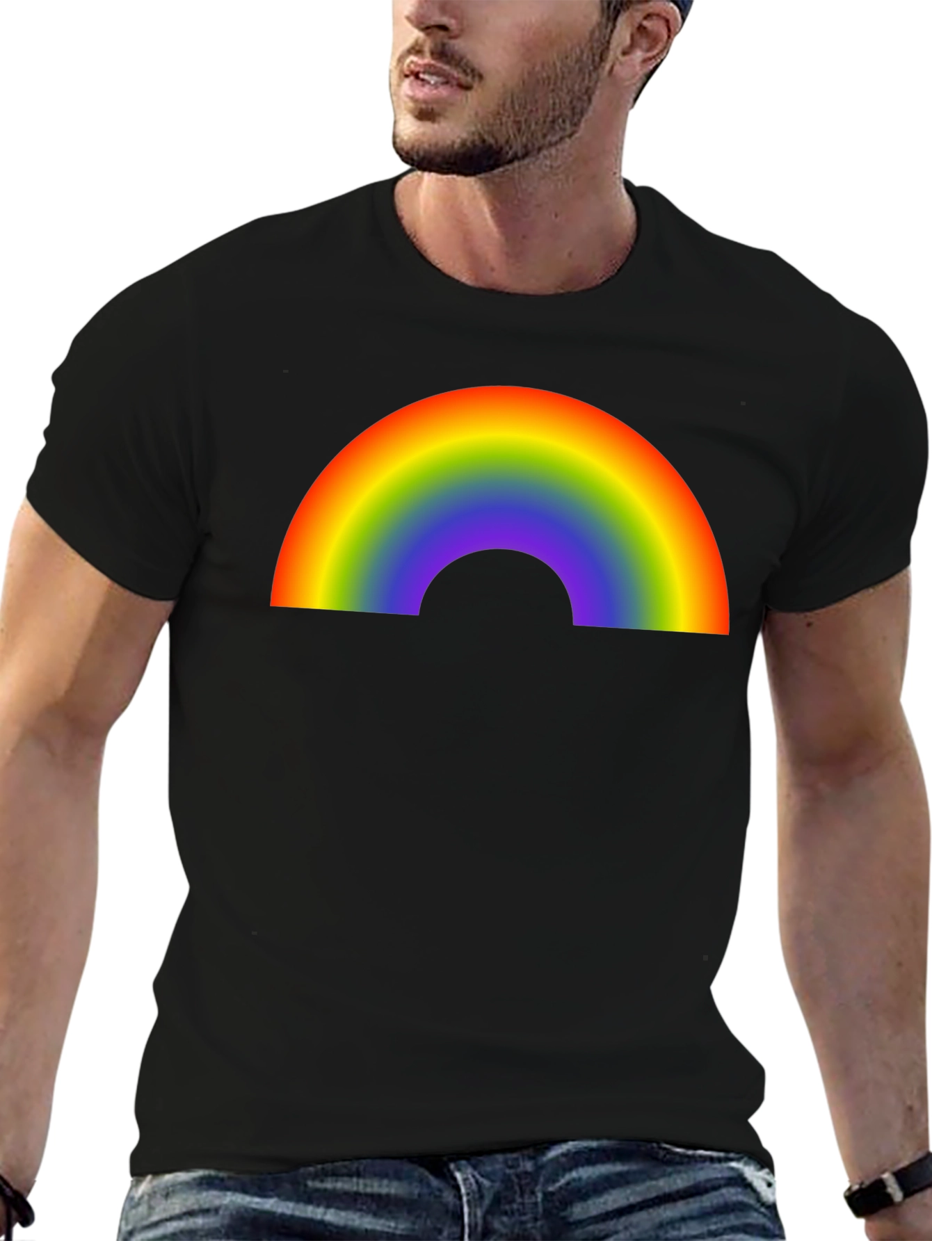 Rainbow Graphic Black T-Shirt