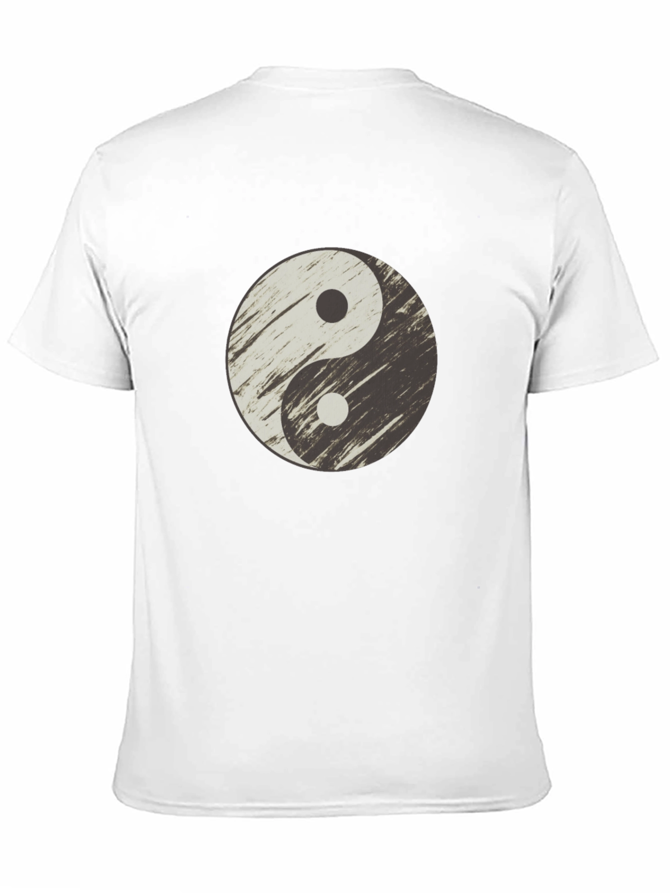 Yin Yang Distressed Graphic T-Shirt - Casual Black Tee
