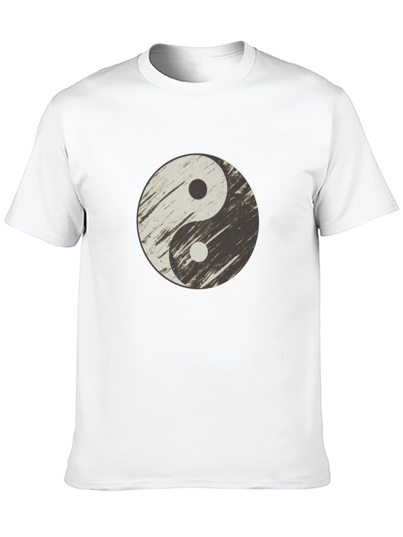 Yin Yang Distressed Graphic T-Shirt - Casual Black Tee