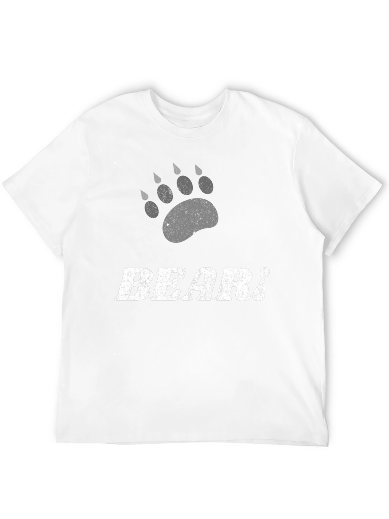Bear Paw Print T-Shirt - Black Cotton Graphic Tee