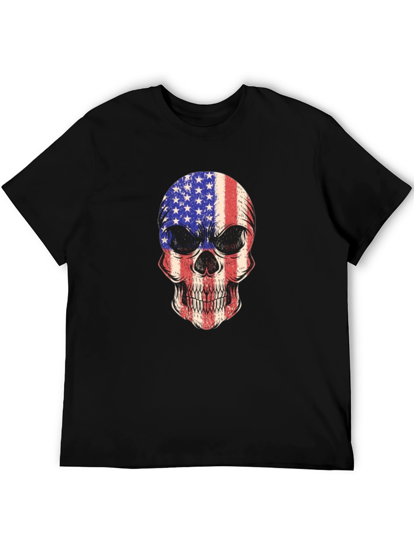 American Flag Skull Graphic T-Shirt