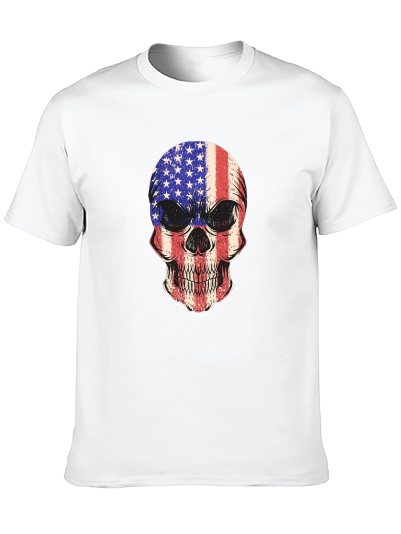 American Flag Skull Graphic T-Shirt
