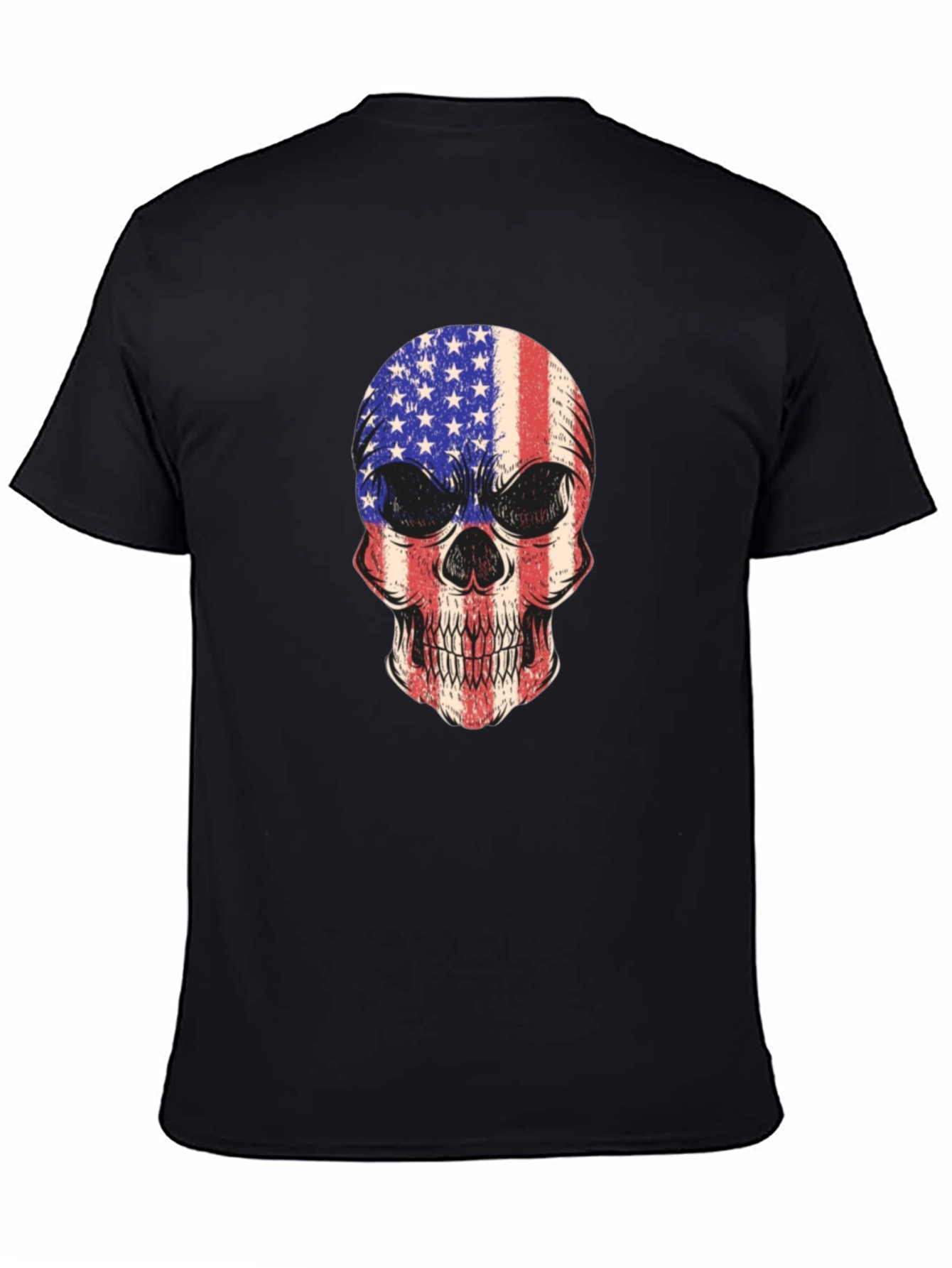 American Flag Skull Graphic T-Shirt