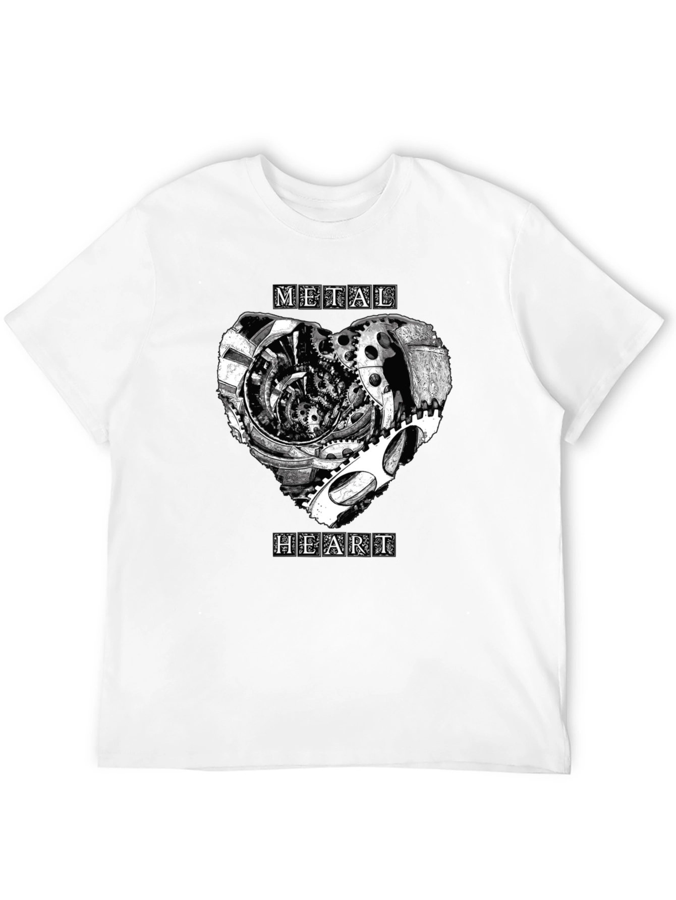 Metal Heart Gearwork T-Shirt - Black Graphic Tee