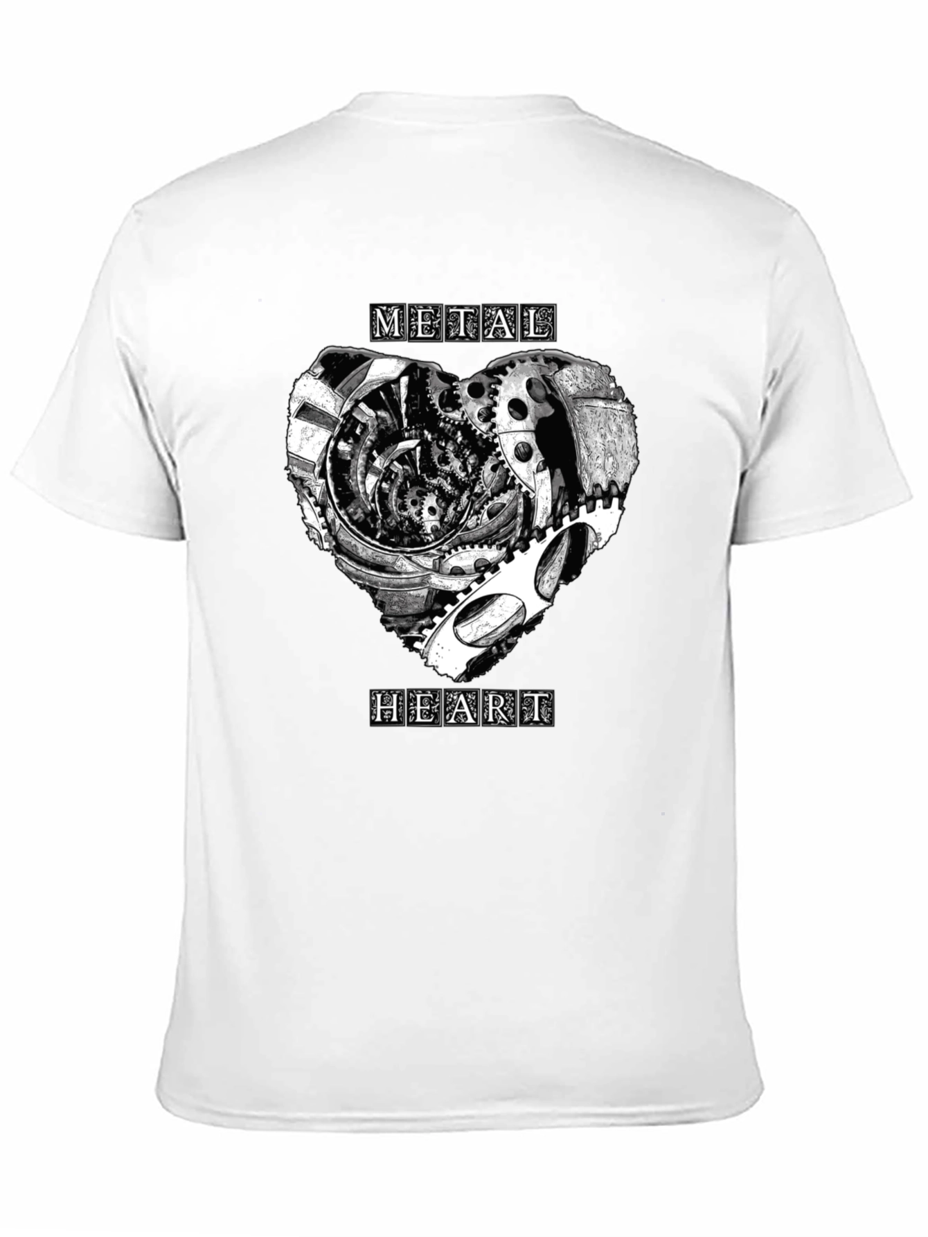 Metal Heart Gearwork T-Shirt - Black Graphic Tee