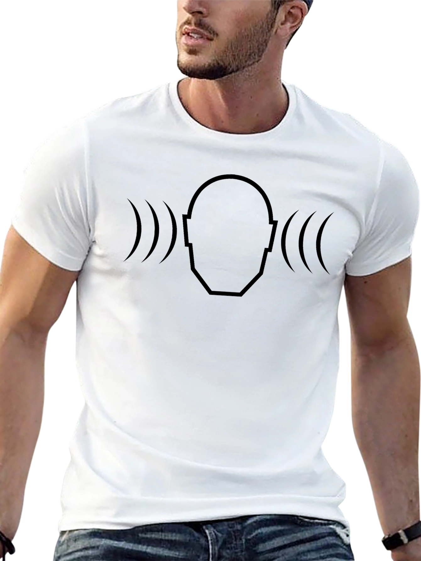 Soundwave Head T-Shirt - Modern Minimalist Design