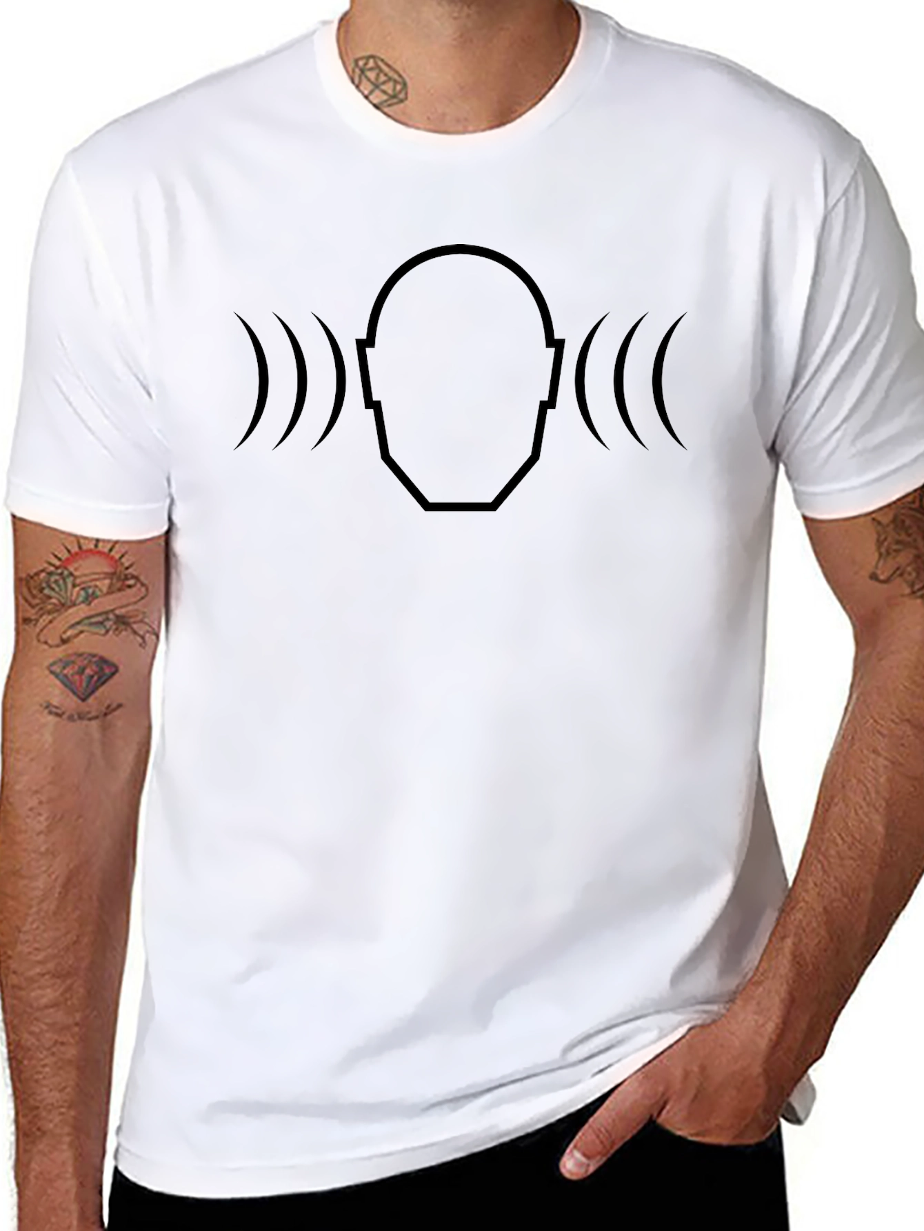 Soundwave Head T-Shirt - Modern Minimalist Design