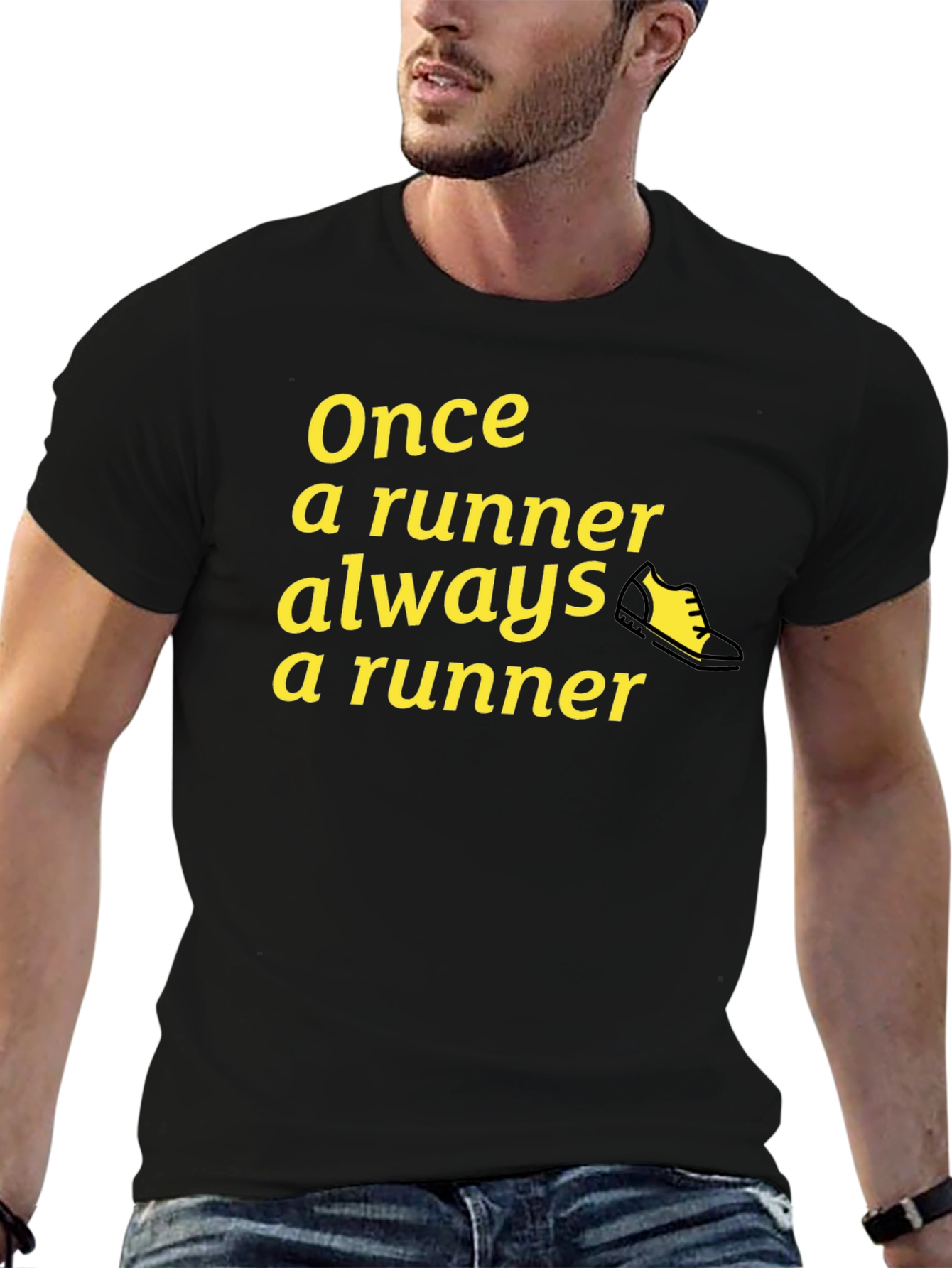 Once a Runner T-Shirt - Black Athletic Tee
