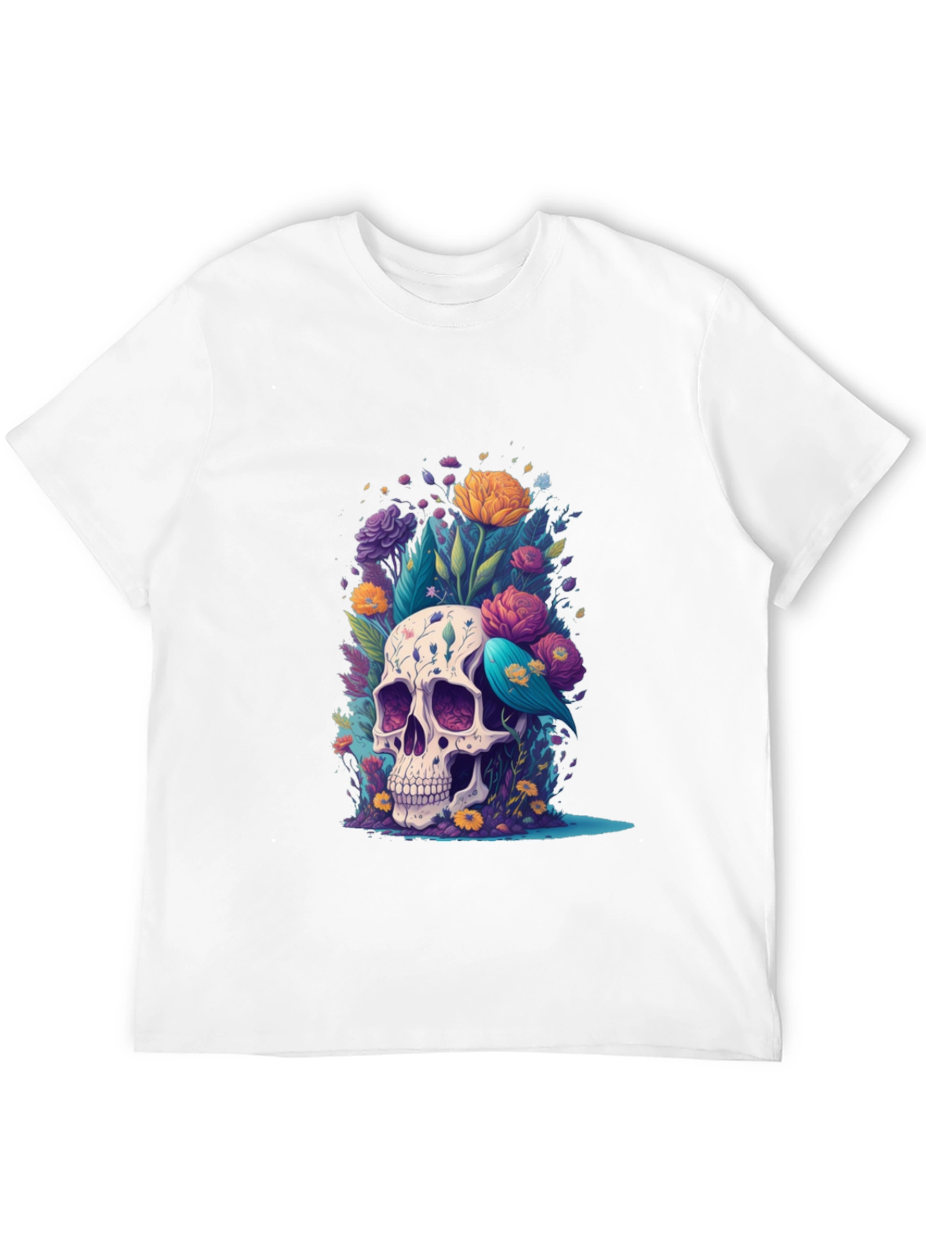 Floral Skull Graphic Tee - Stylish Comfort