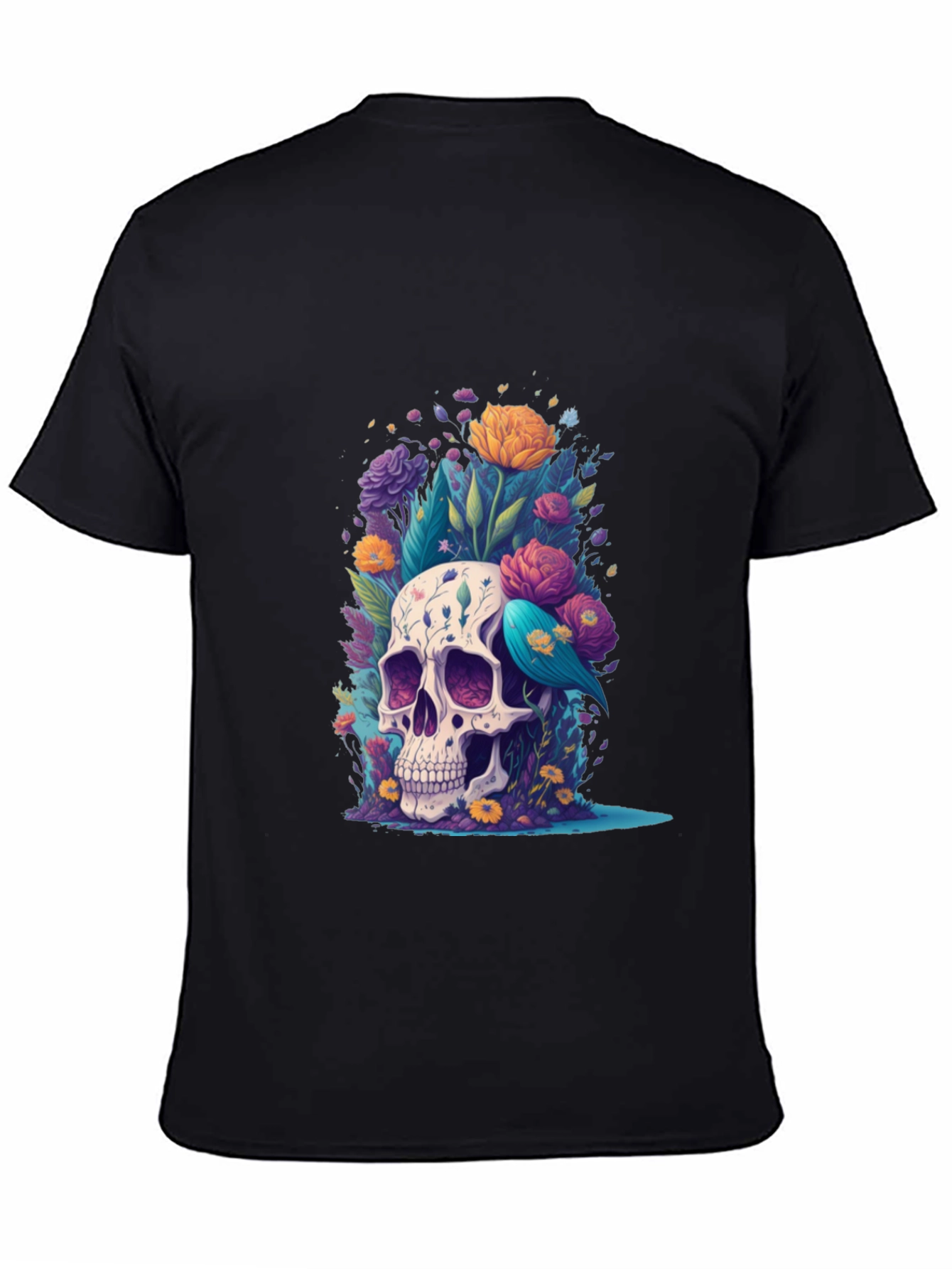 Floral Skull Graphic Tee - Stylish Comfort