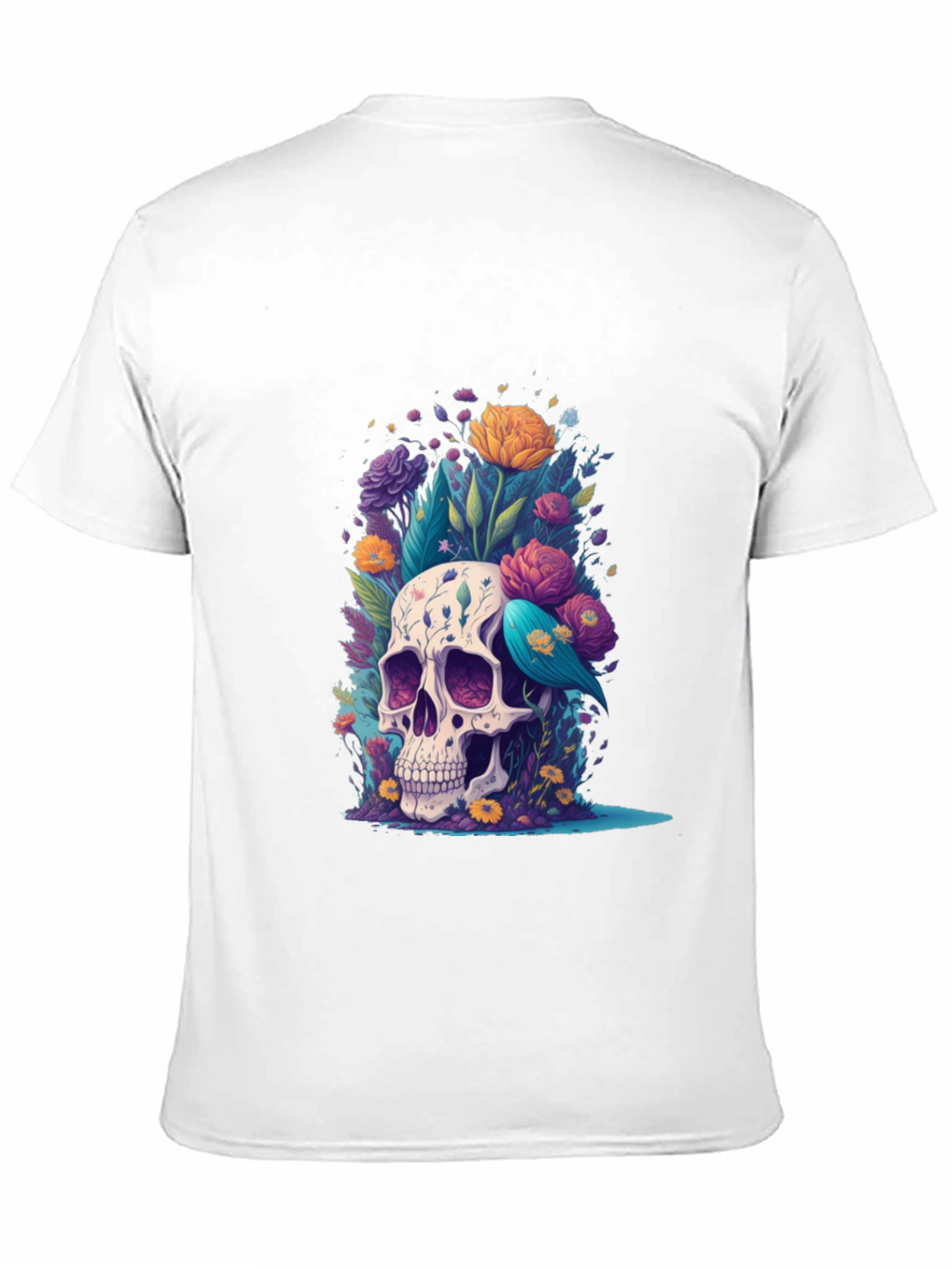 Floral Skull Graphic Tee - Stylish Comfort
