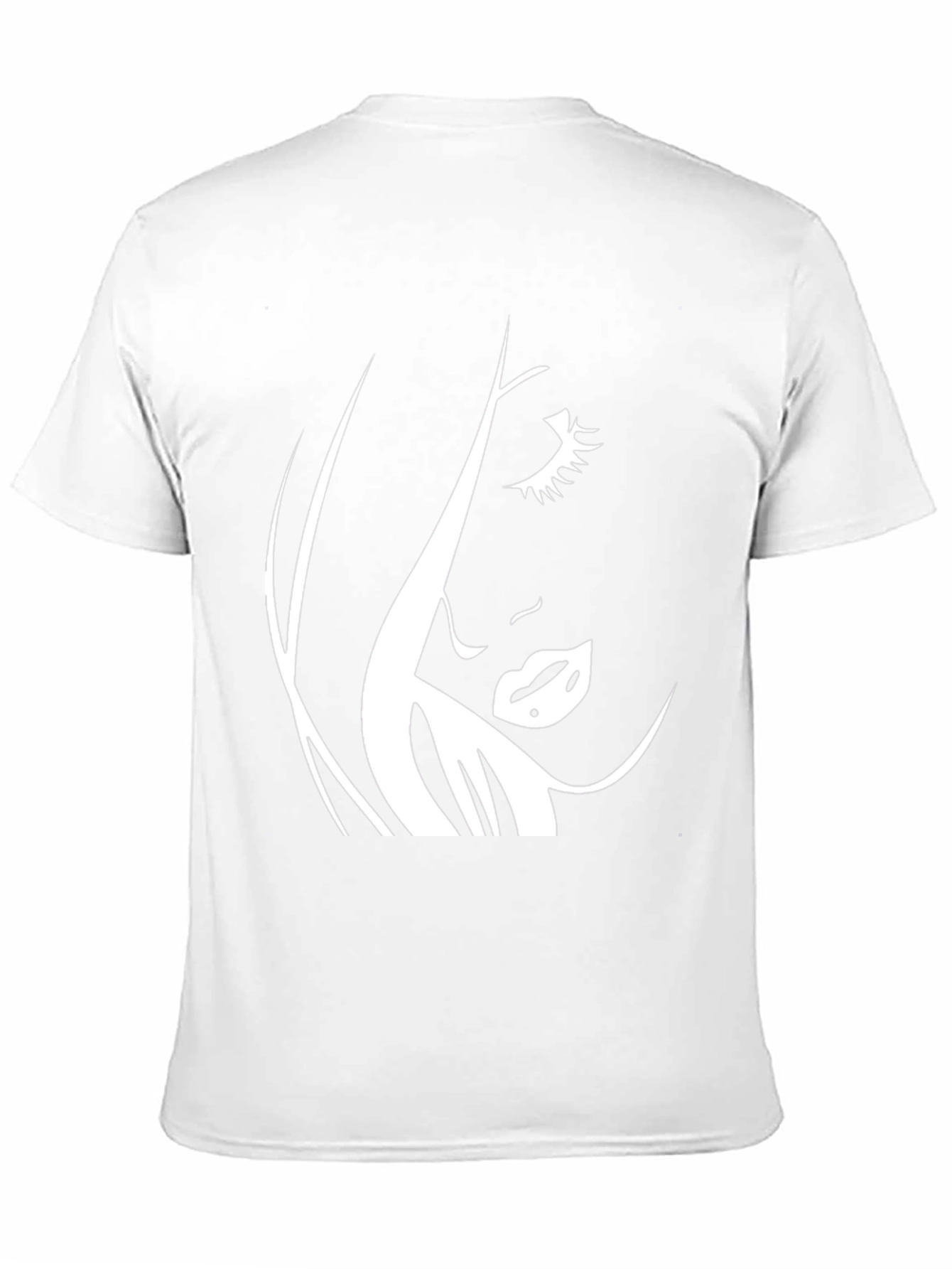 Stylish Black Tee with Abstract Face Design