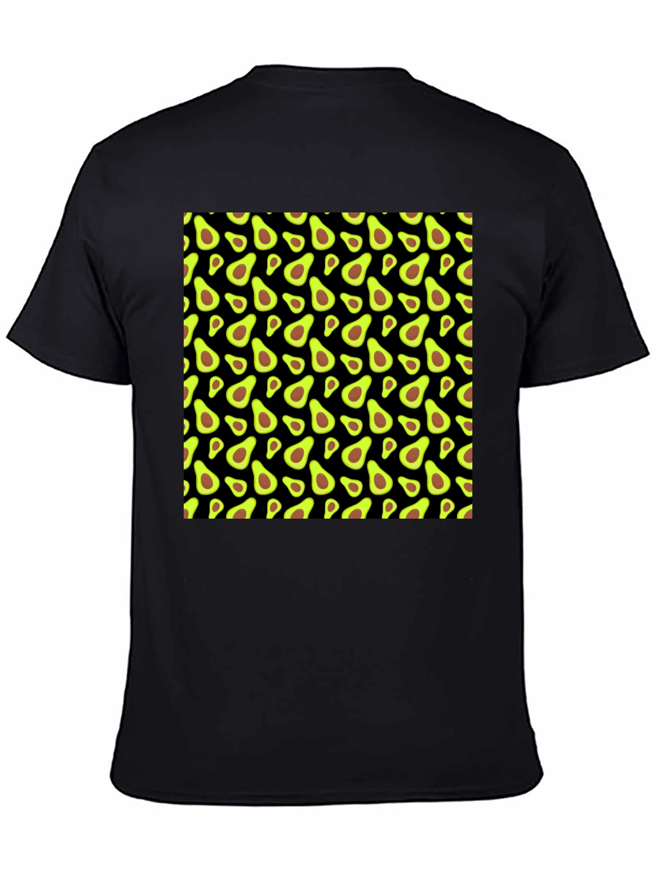 Avocado Pattern Black T-Shirt