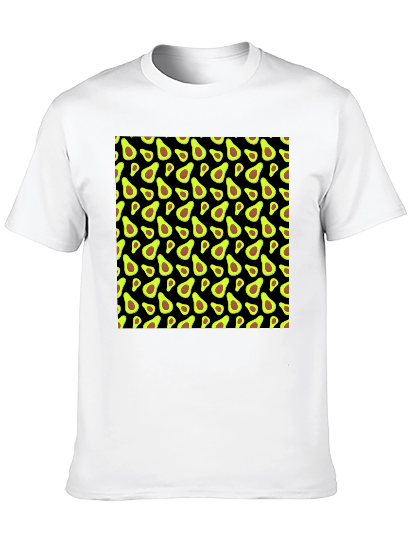 Avocado Pattern Black T-Shirt