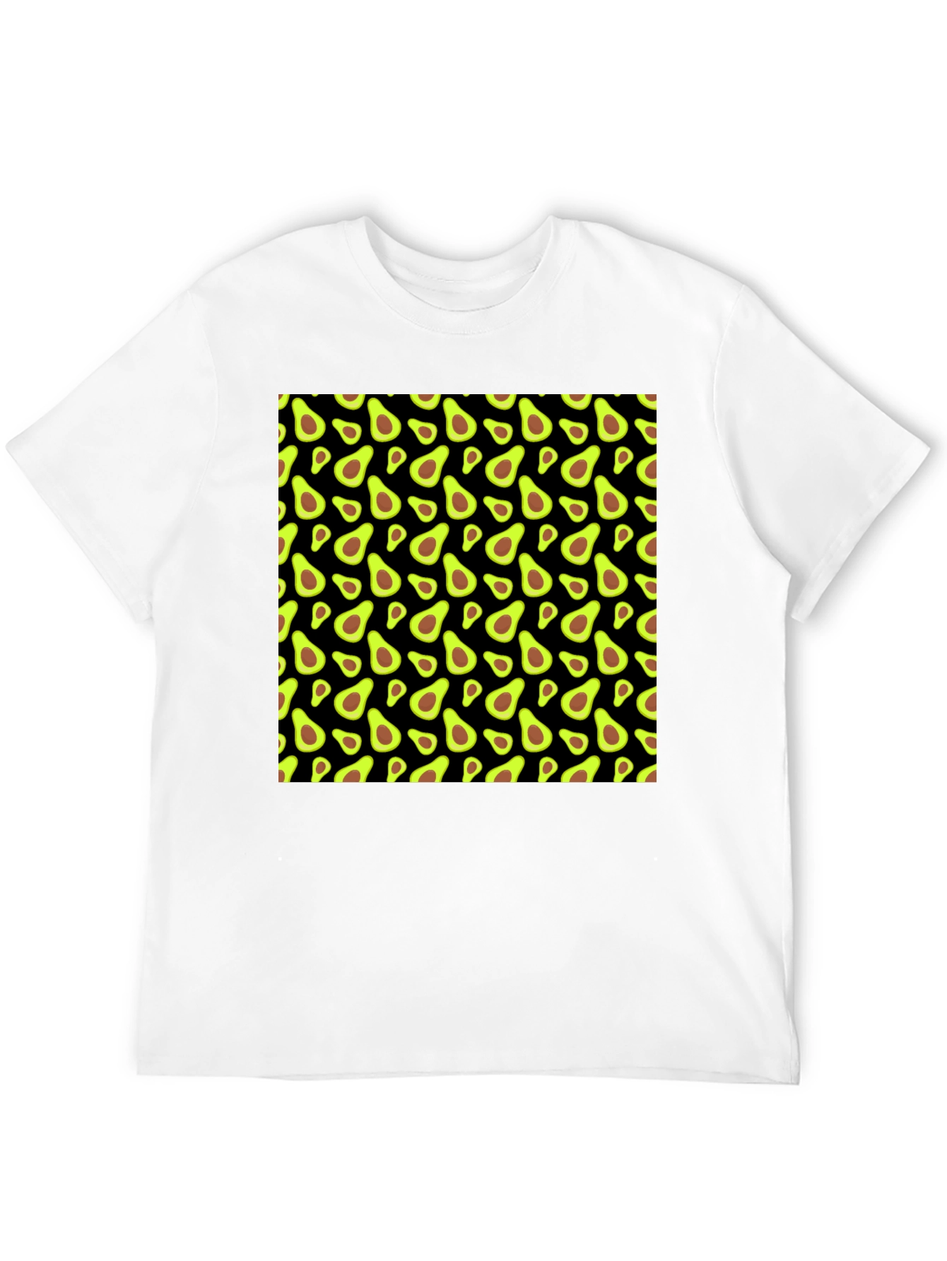 Avocado Pattern Black T-Shirt