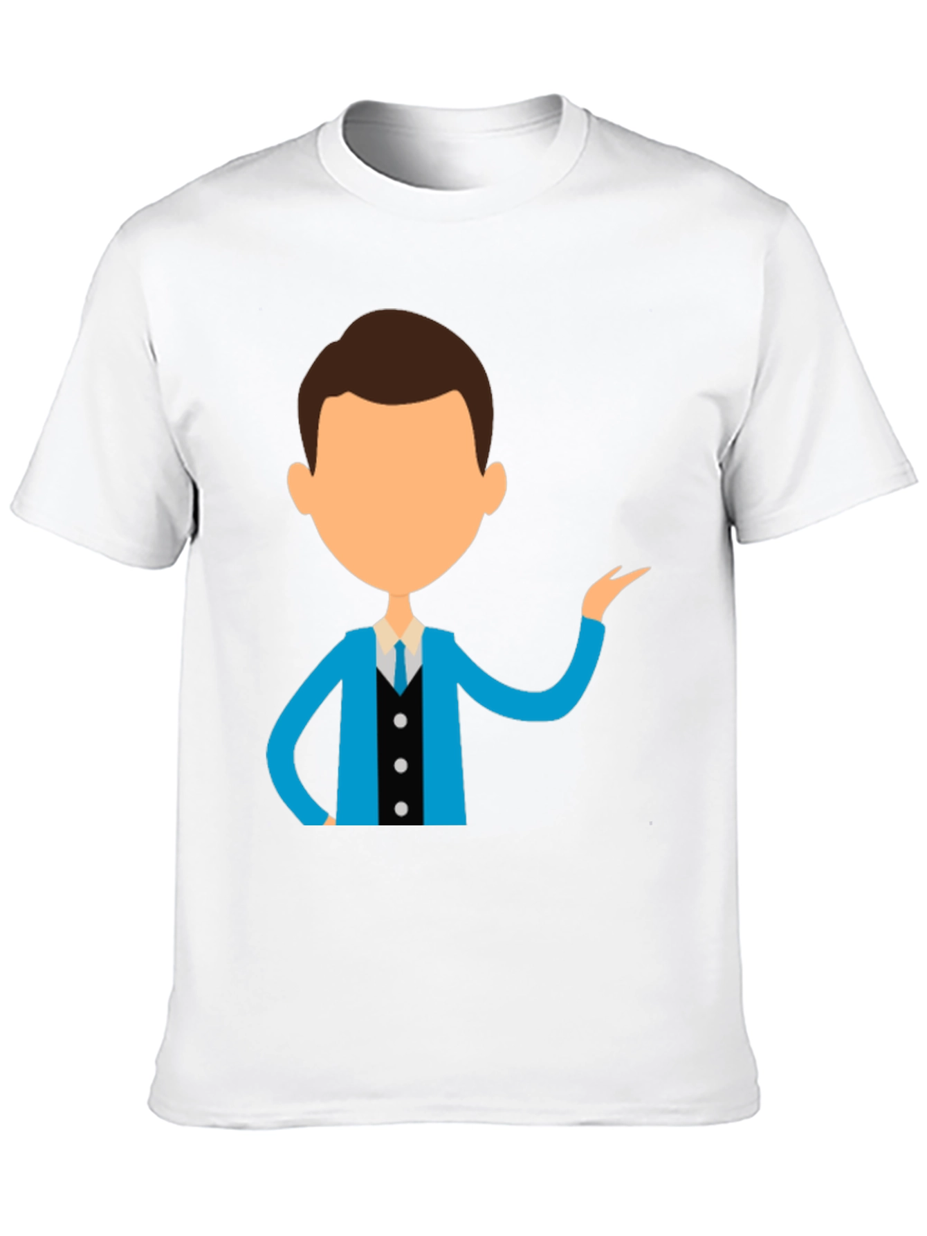 Cartoon Style Business Man Black T-Shirt