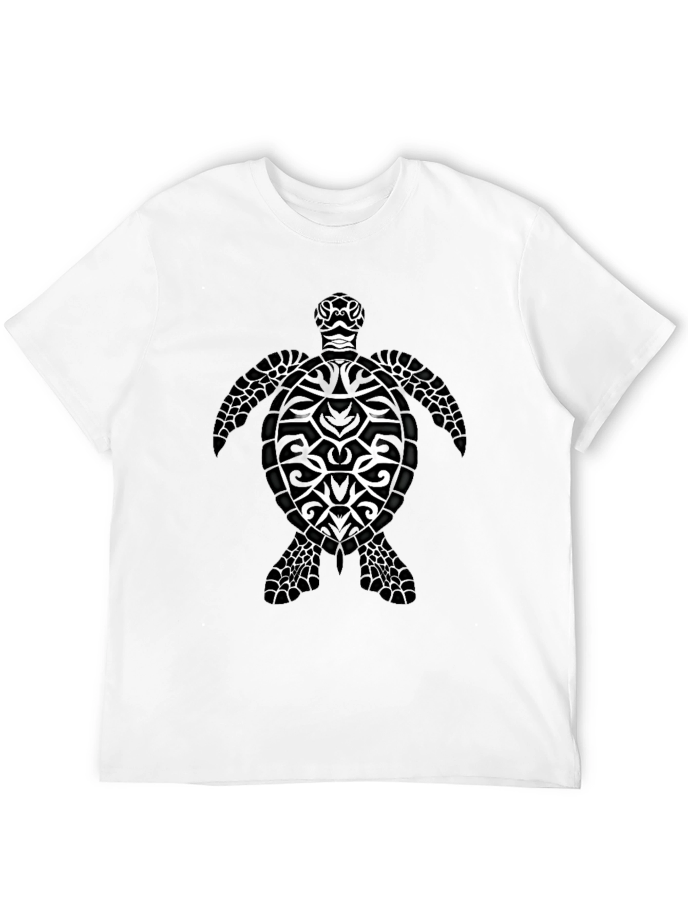 Tribal Sea Turtle Graphic Black T-Shirt