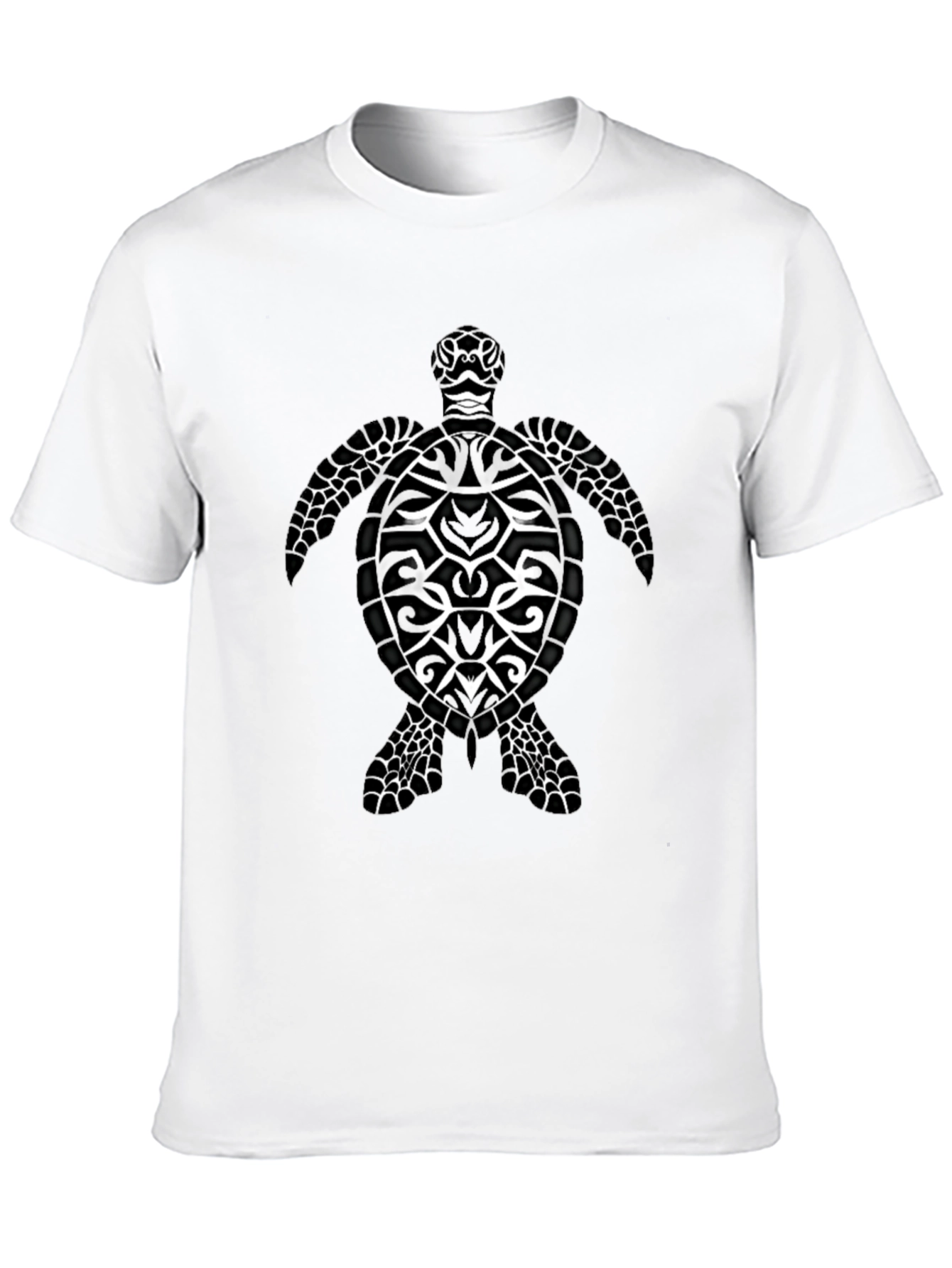 Tribal Sea Turtle Graphic Black T-Shirt