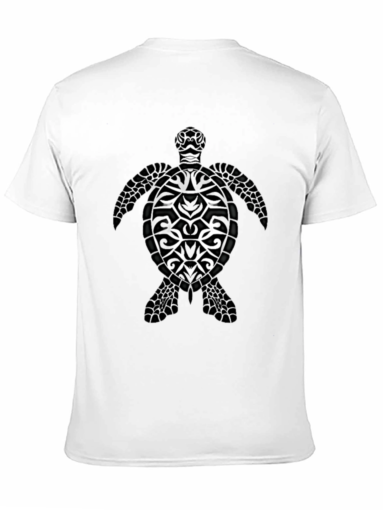 Tribal Sea Turtle Graphic Black T-Shirt