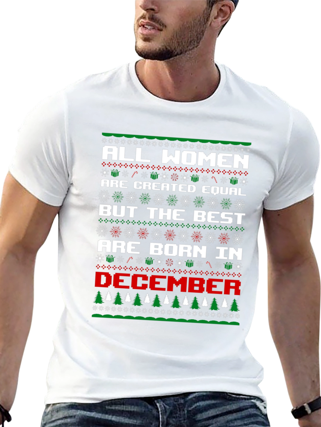 Women Born in December Ugly Christmas Sweater T-Shirt