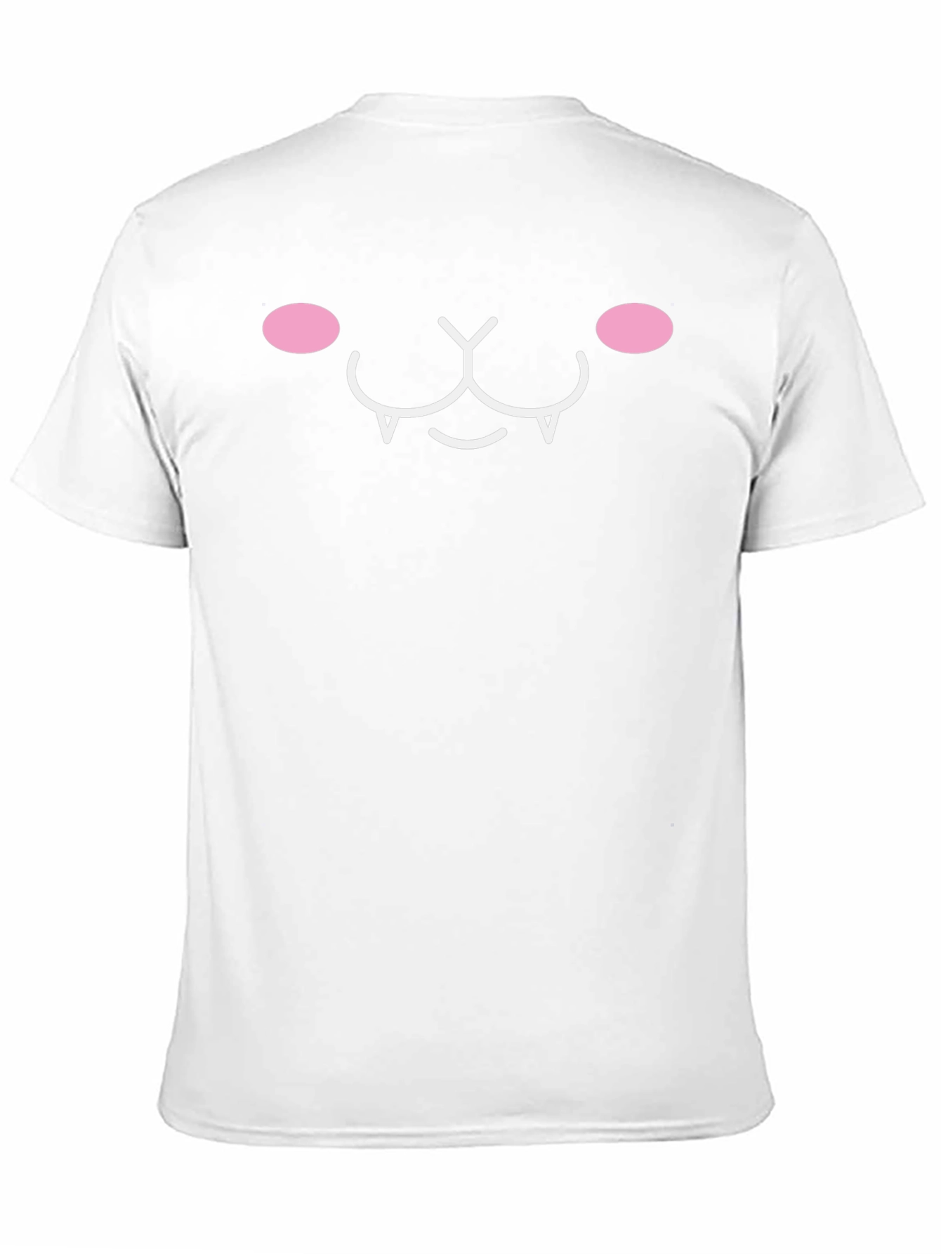 Cute Kawaii Cat Face Graphic Tee - Black