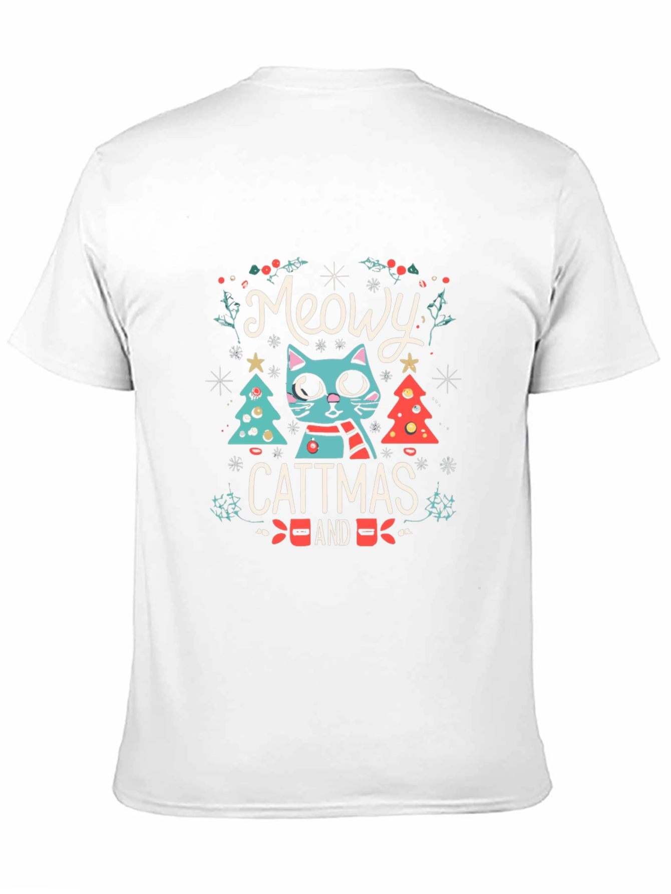 Meowy Cattmas T-Shirt - Festive Holiday Cat Tee
