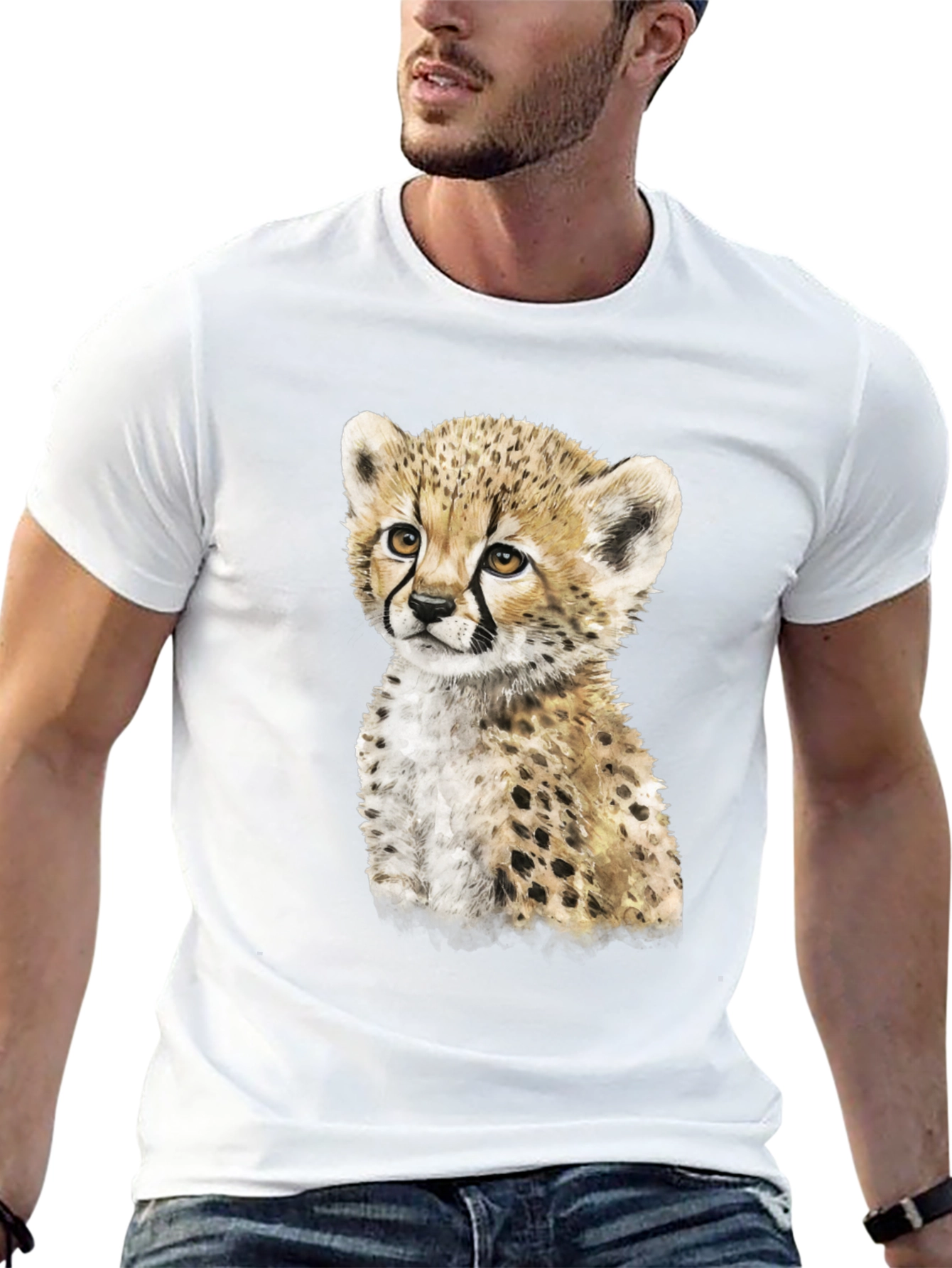 Cheetah Cub Graphic Tee - Cute Animal Print Shirt
