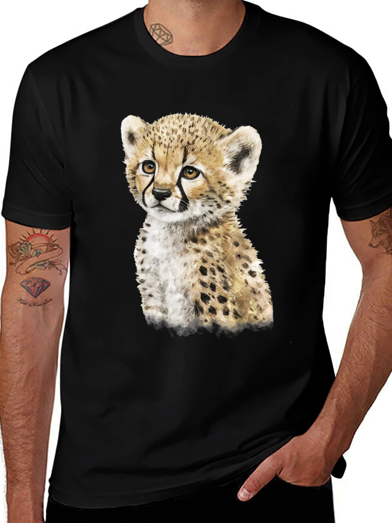 Cheetah Cub Graphic Tee - Cute Animal Print Shirt