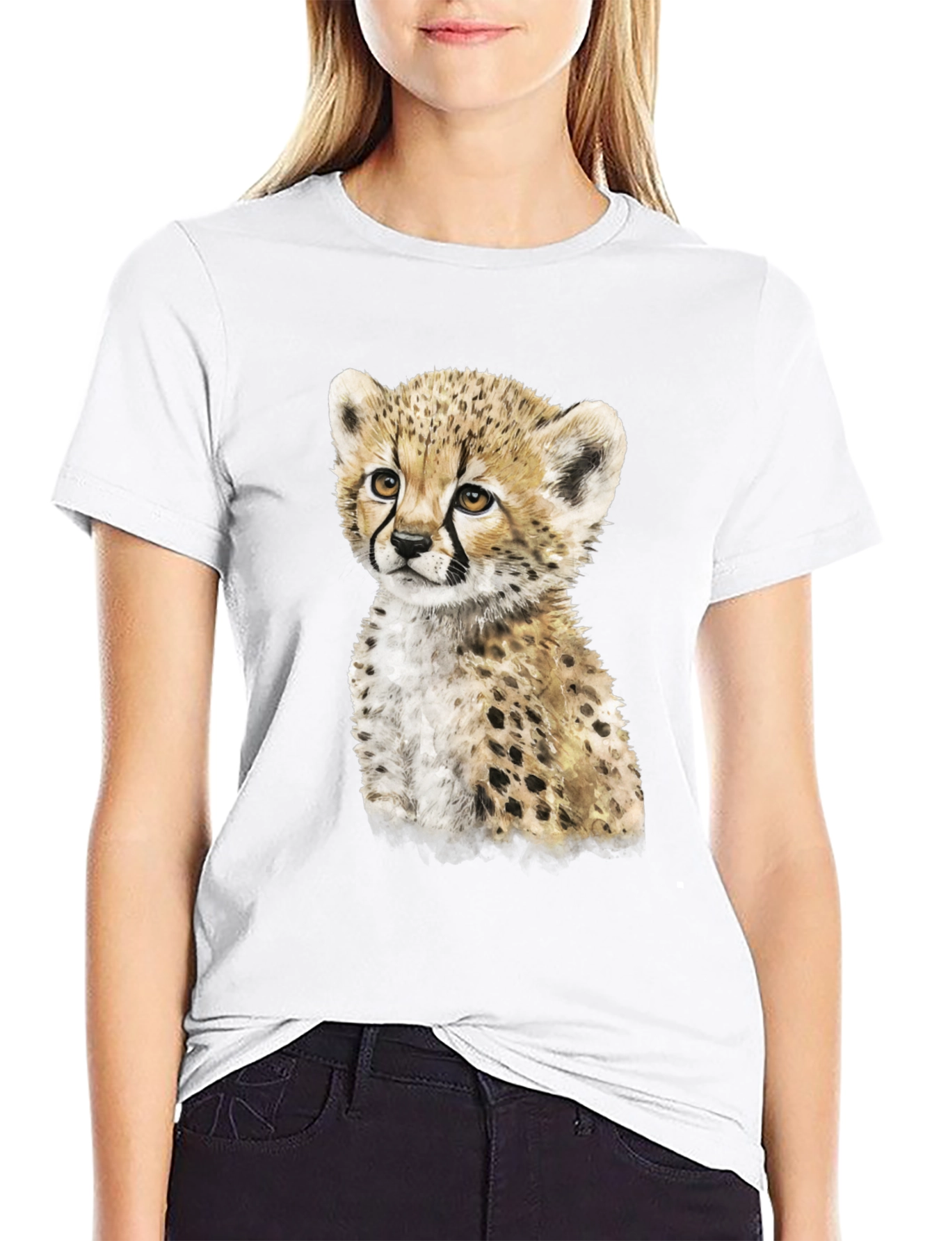 Cheetah Cub Graphic Tee - Cute Animal Print Shirt