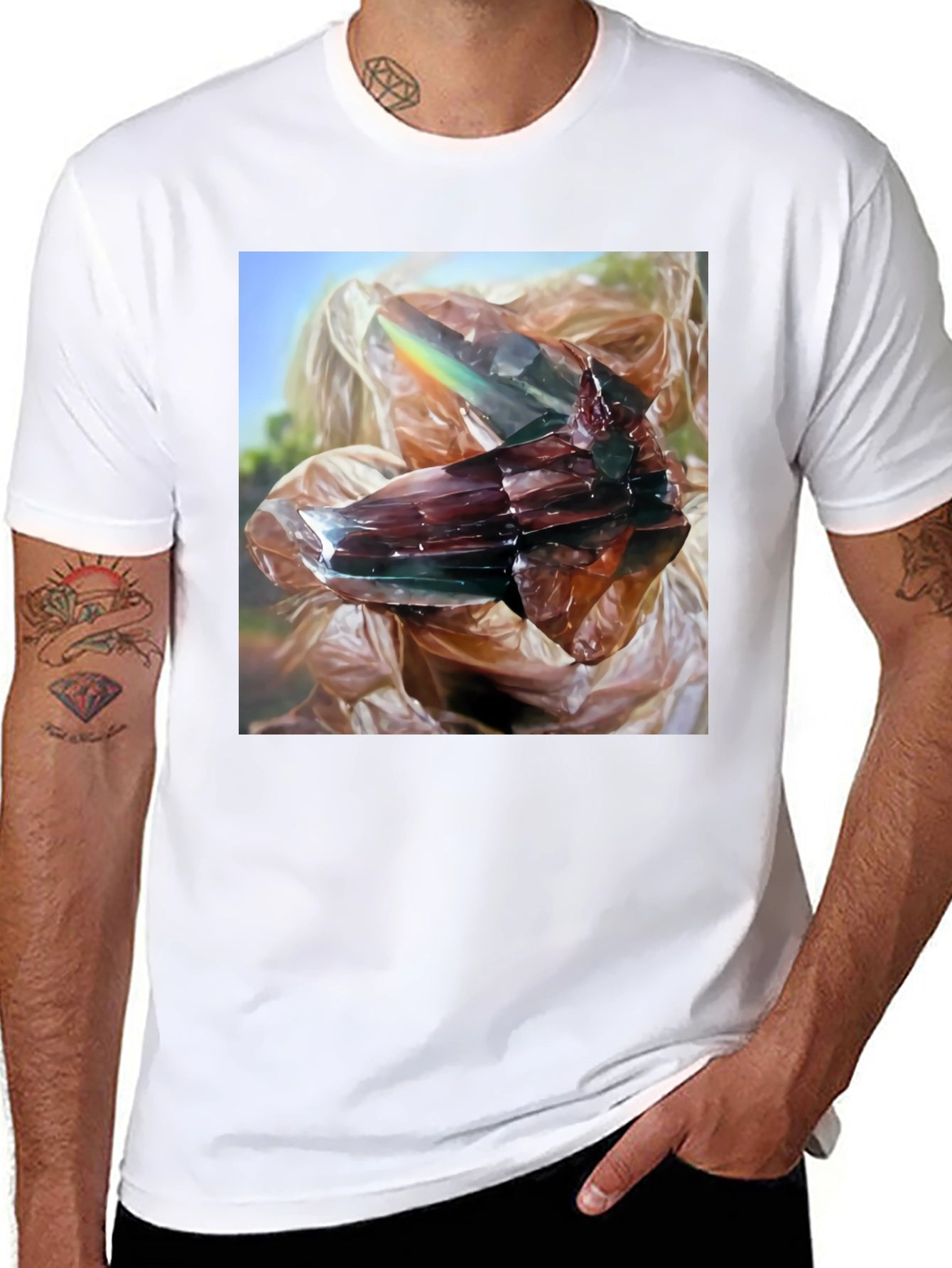 Abstract Crystal Graphic Black T-Shirt